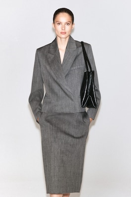 EXAGGERATED WOOL BLAZER — HEATHER 2