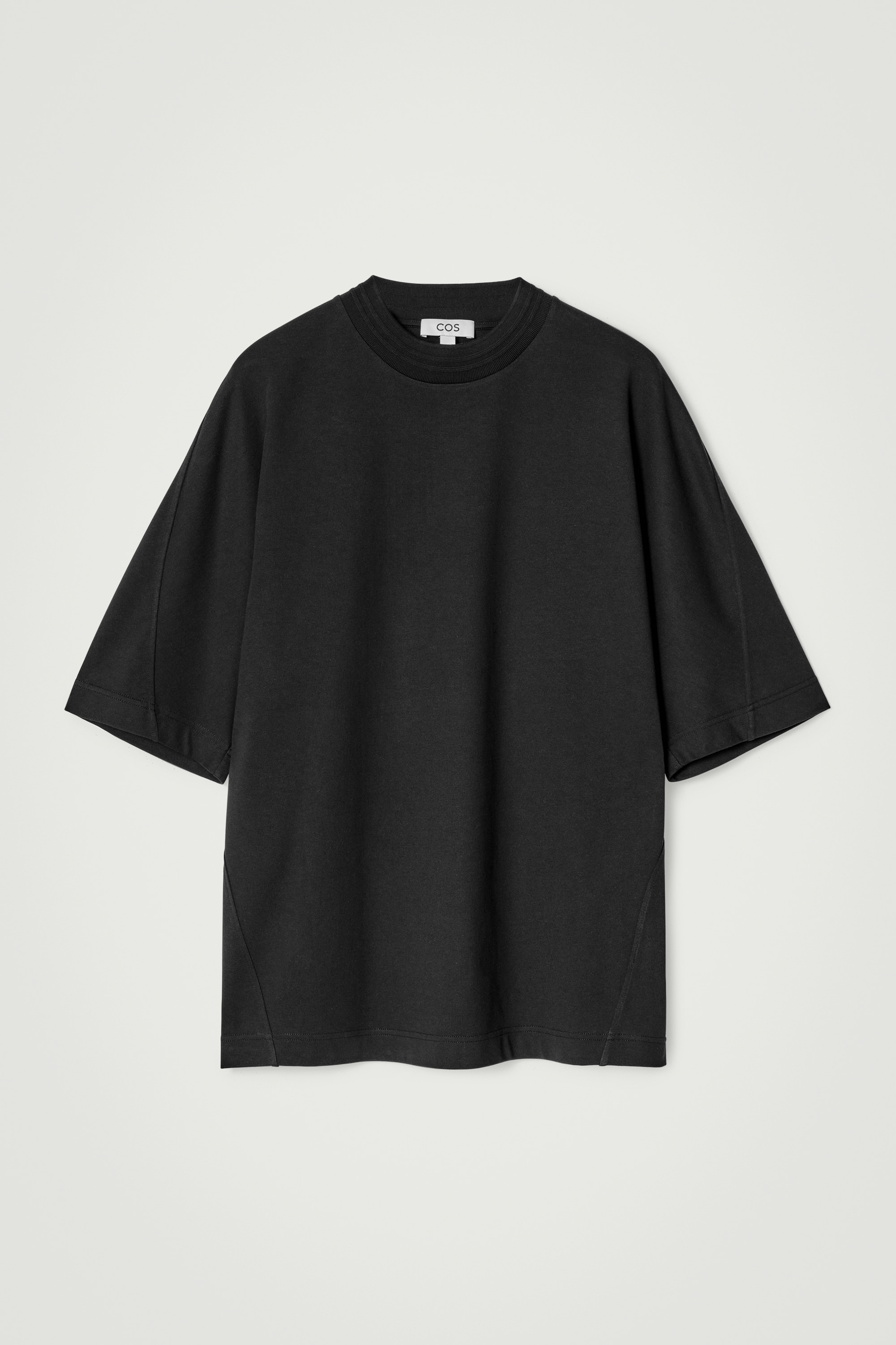 OVERSIZED NEHÉZ SÚLYÚ ÁLLÓNYAKÚ PÓLÓ - FEKETE/FEHÉR