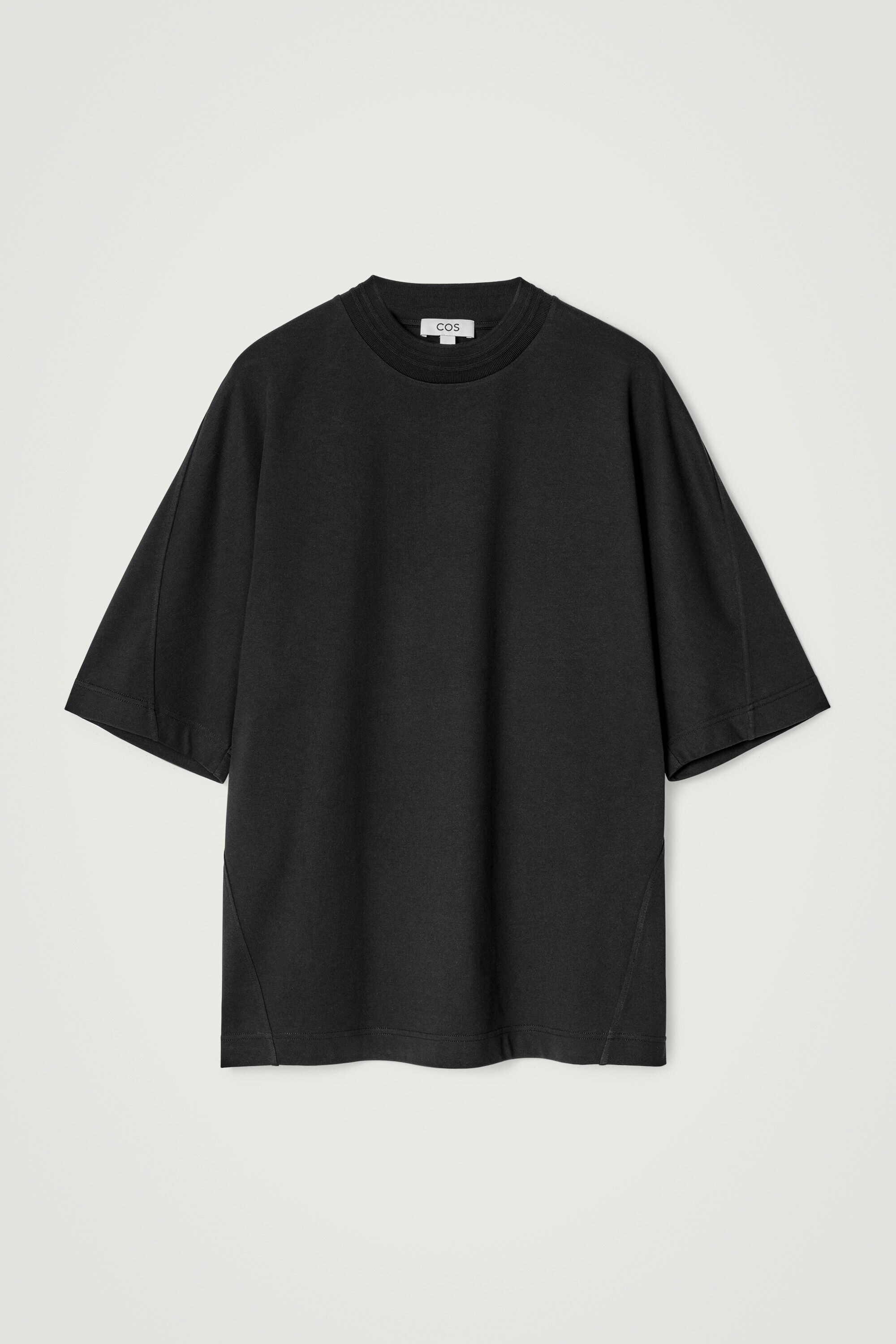 SLIM RIBBED COTTON T-SHIRT - BLACK | COS