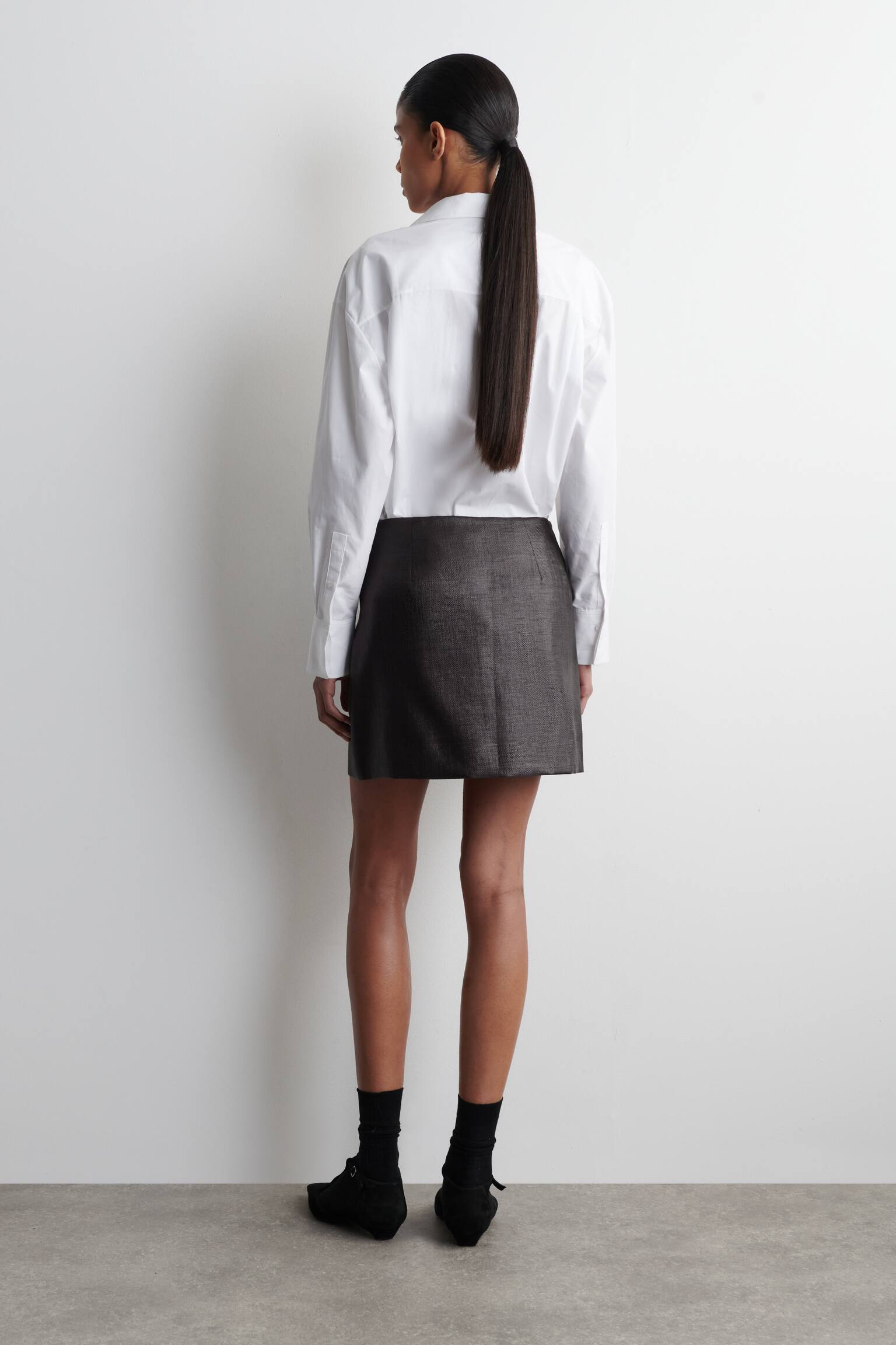 MINIGONNA TESTURIZZATA - GRIGIO SCURO - 7