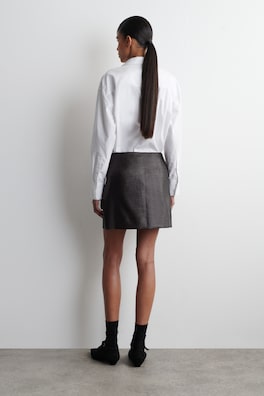 TEXTURED MINI SKIRT — DARK GREY 3