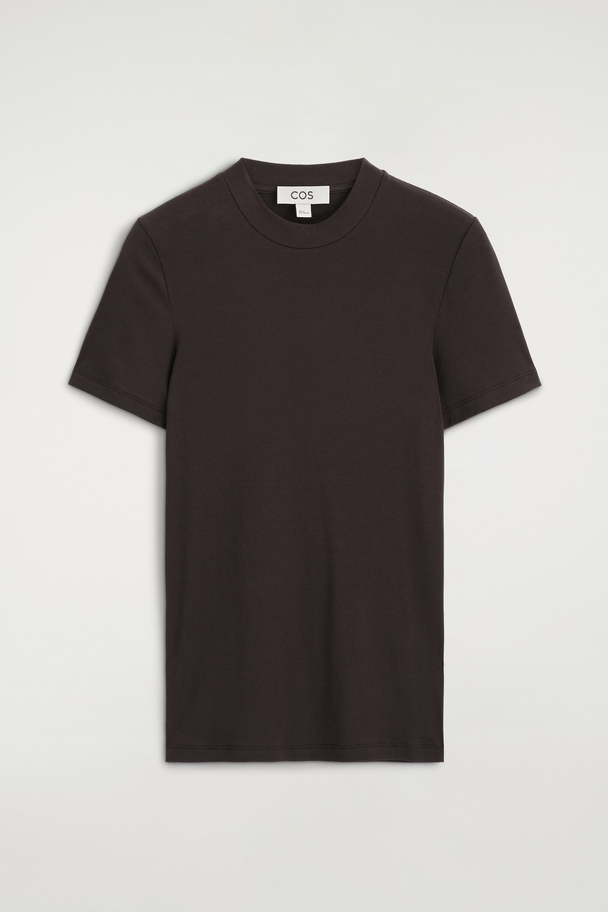 CREPE-JERSEY T-SHIRT - BROWN | COS US
