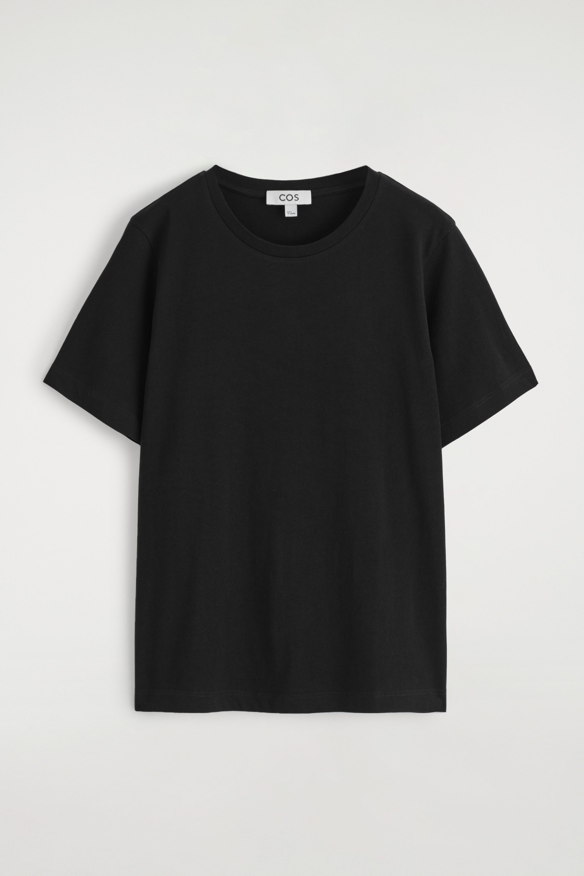 CREW-NECK COTTON T-SHIRT - BLACK | COS
