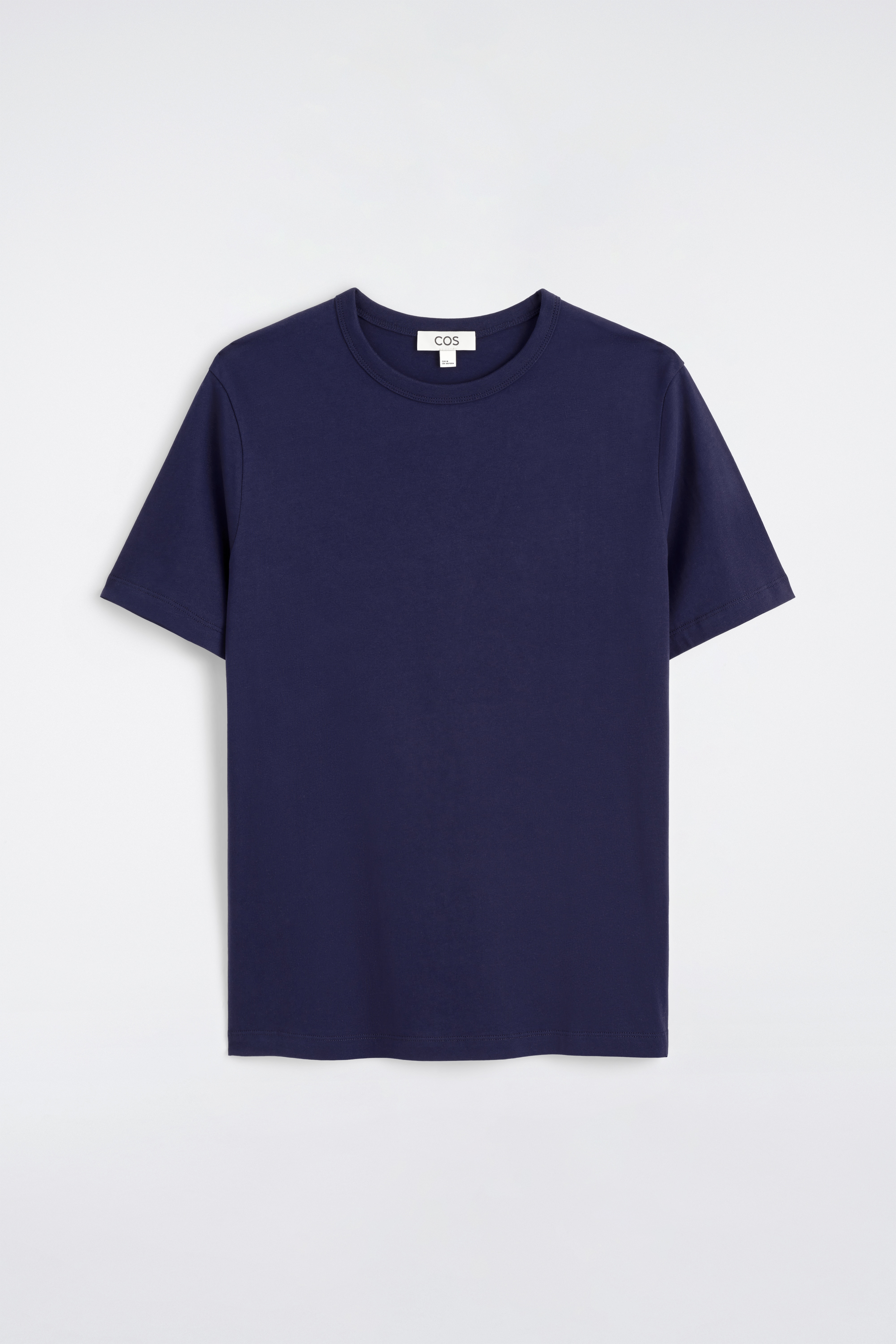 T-SHIRT VAN GEBORSTELD KATOEN - DONKERBLAUW/buinbeige/ZWART/WIT/BRUIN