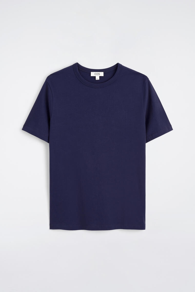 Brushed-Cotton T-Shirt in Dark Blue