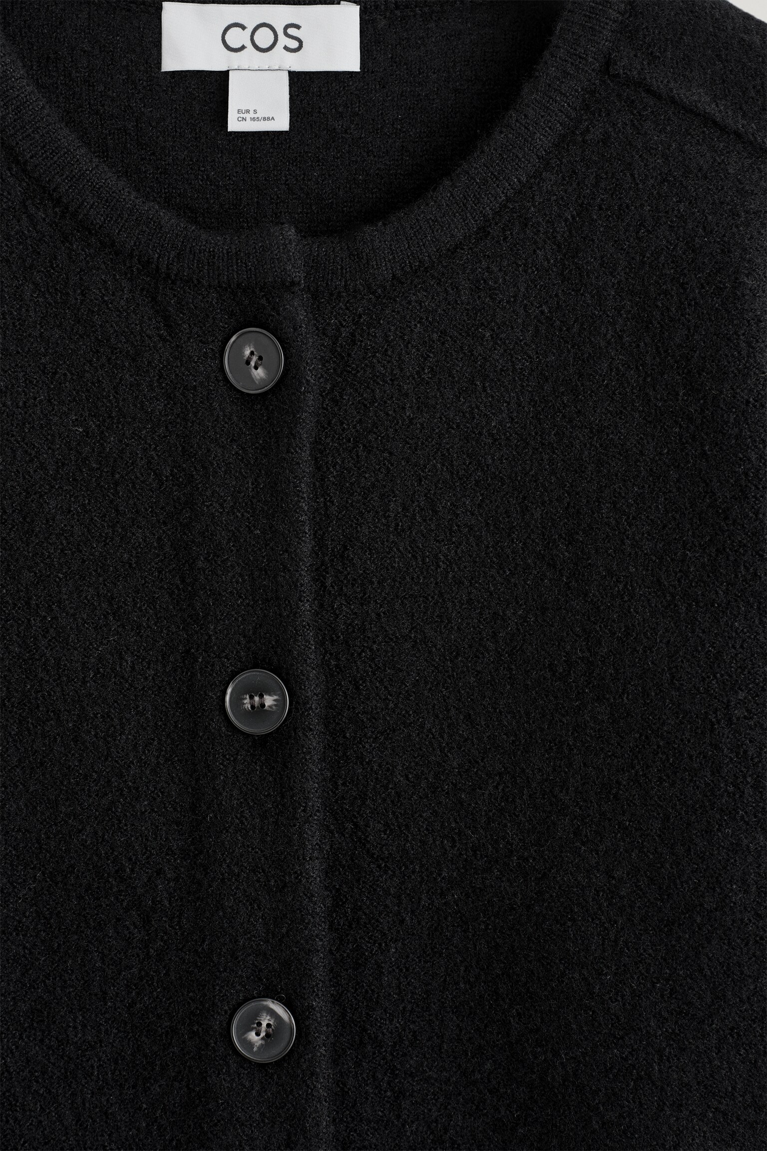 BOILED-WOOL CARDIGAN - BLACK/RED - 6