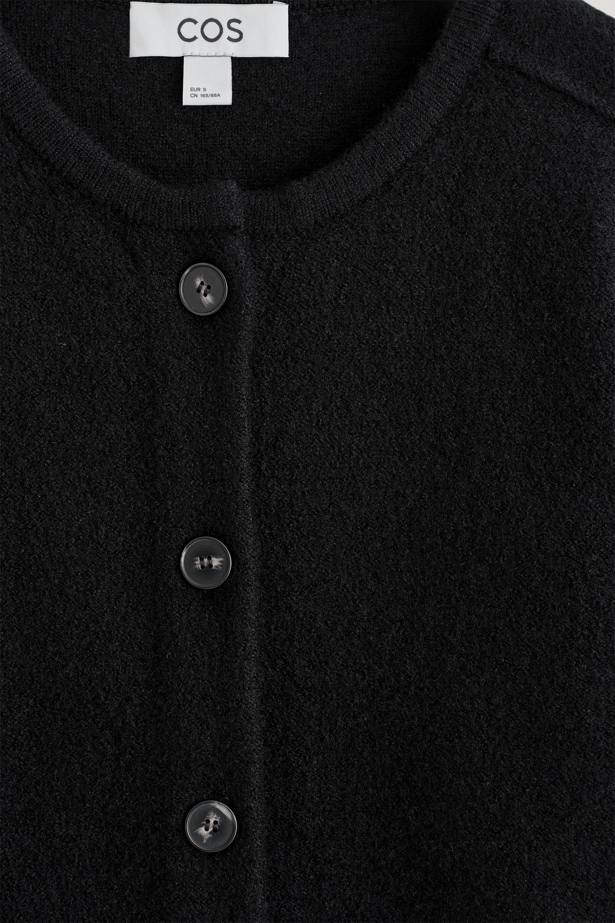 BOILED-WOOL CARDIGAN - BLACK | COS