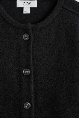 BOILED-WOOL CARDIGAN — BLACK 1