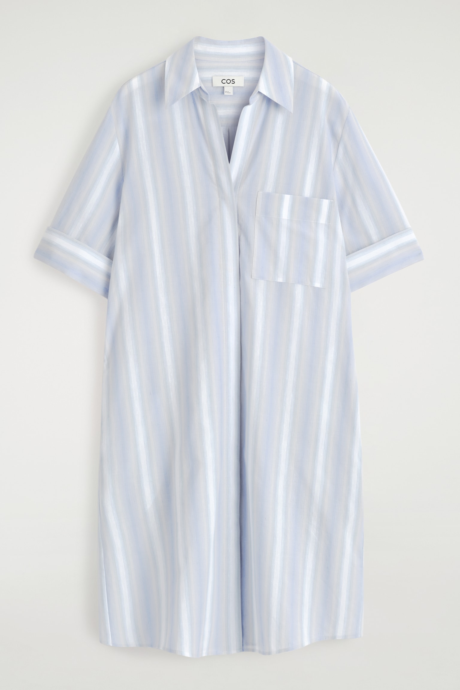 GESTREIFTES HEMDKLEID MIT KURZEN ÄRMELN - HELLBLAU/GESTREIFT - 2