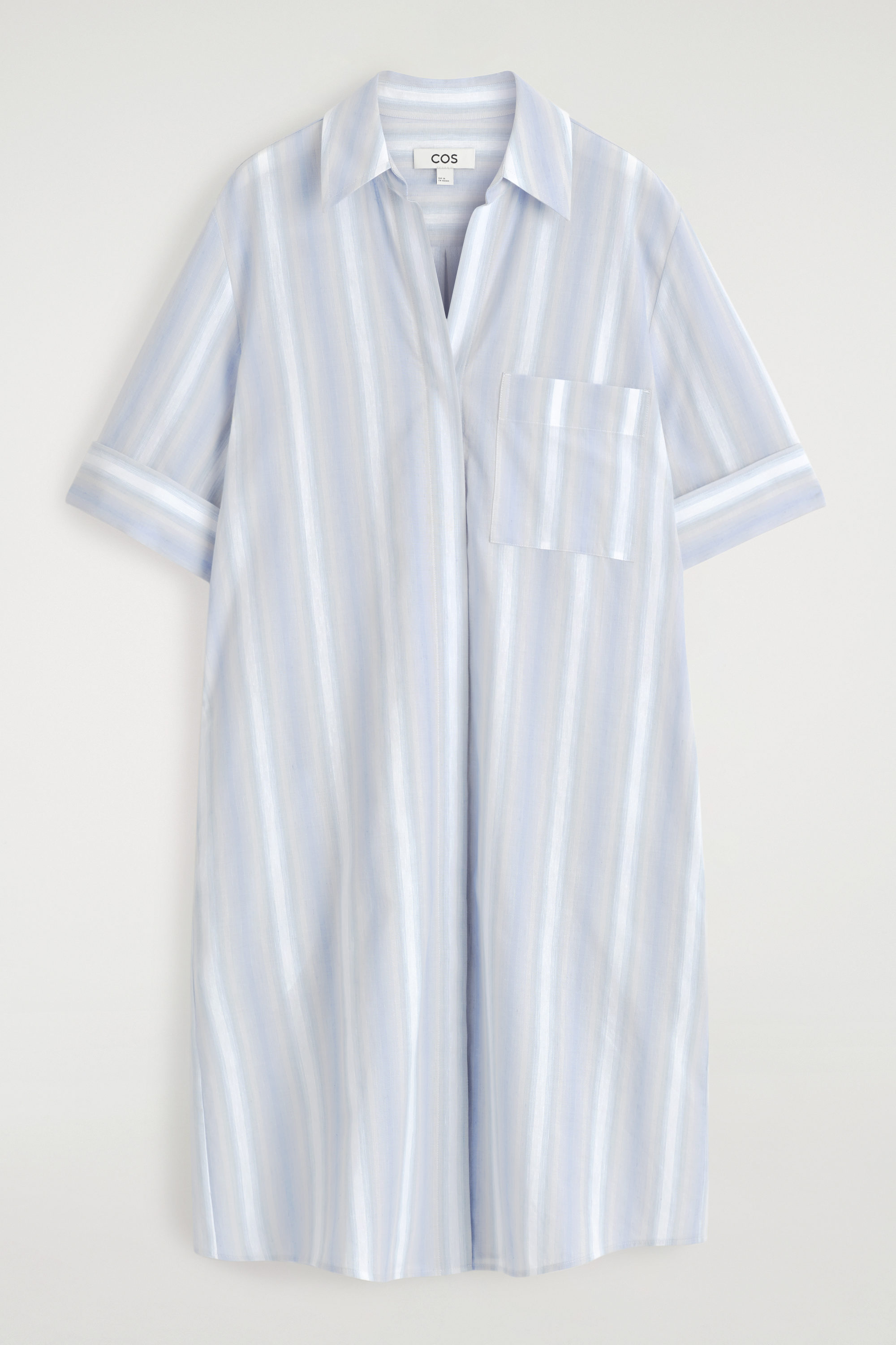 STRIPED SHORT-SLEEVED SHIRT DRESS - LIGHT BLUE / STRIPED | COS US