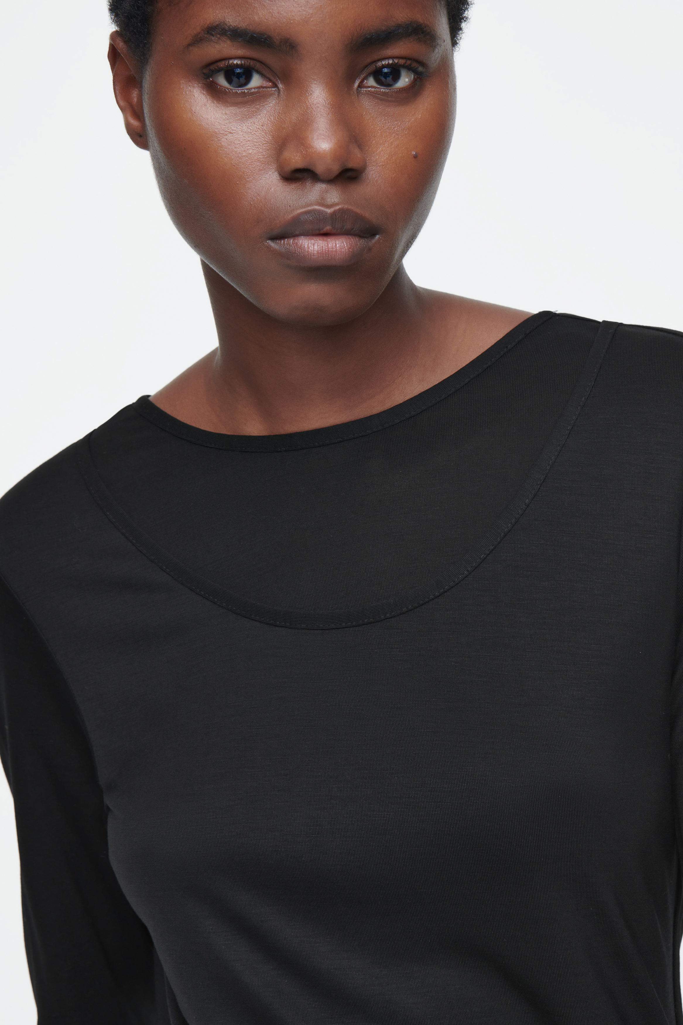 LAYERED LONG-SLEEVED TOP - BLACK | COS