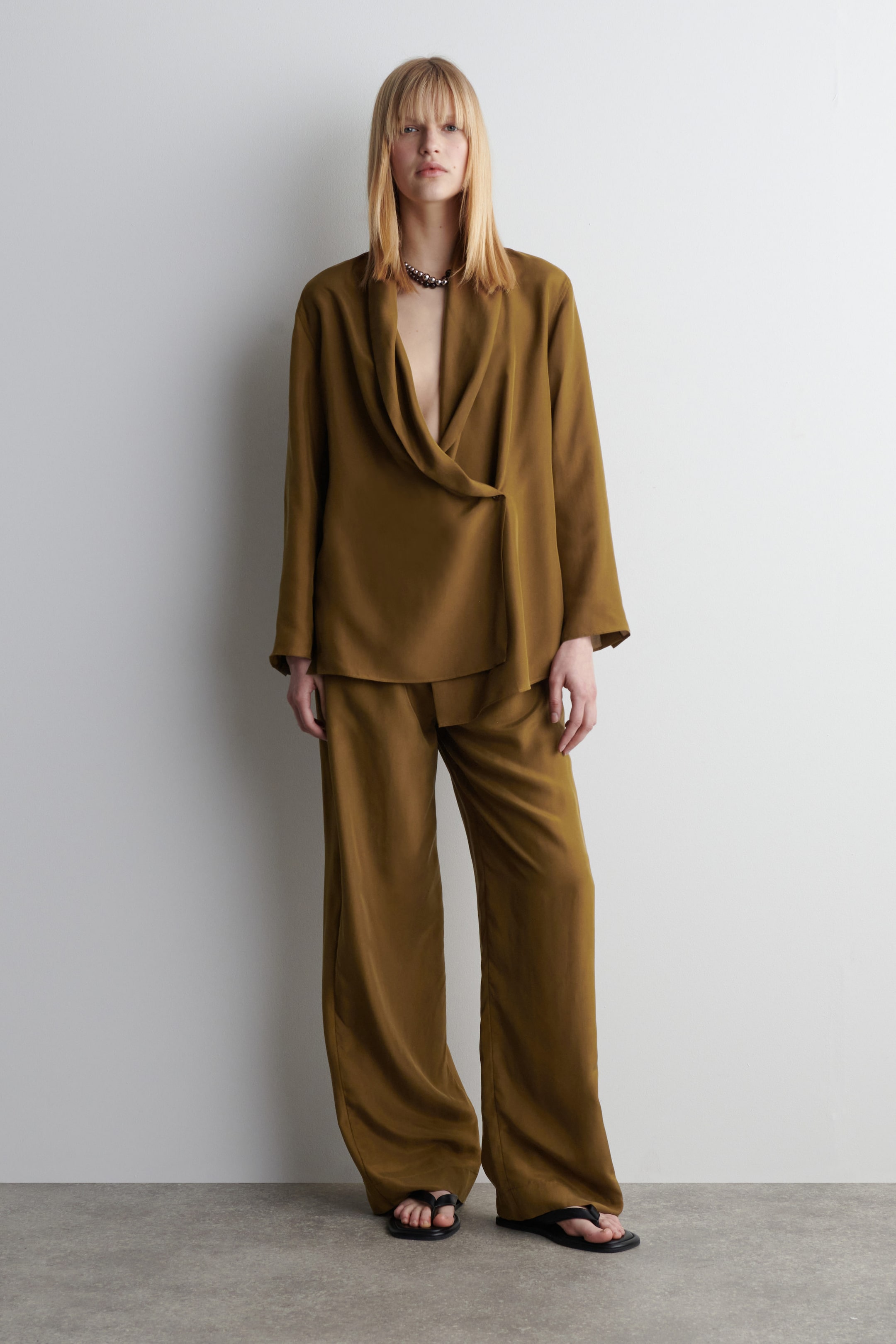 SHAWL-LAPEL SILK BLAZER