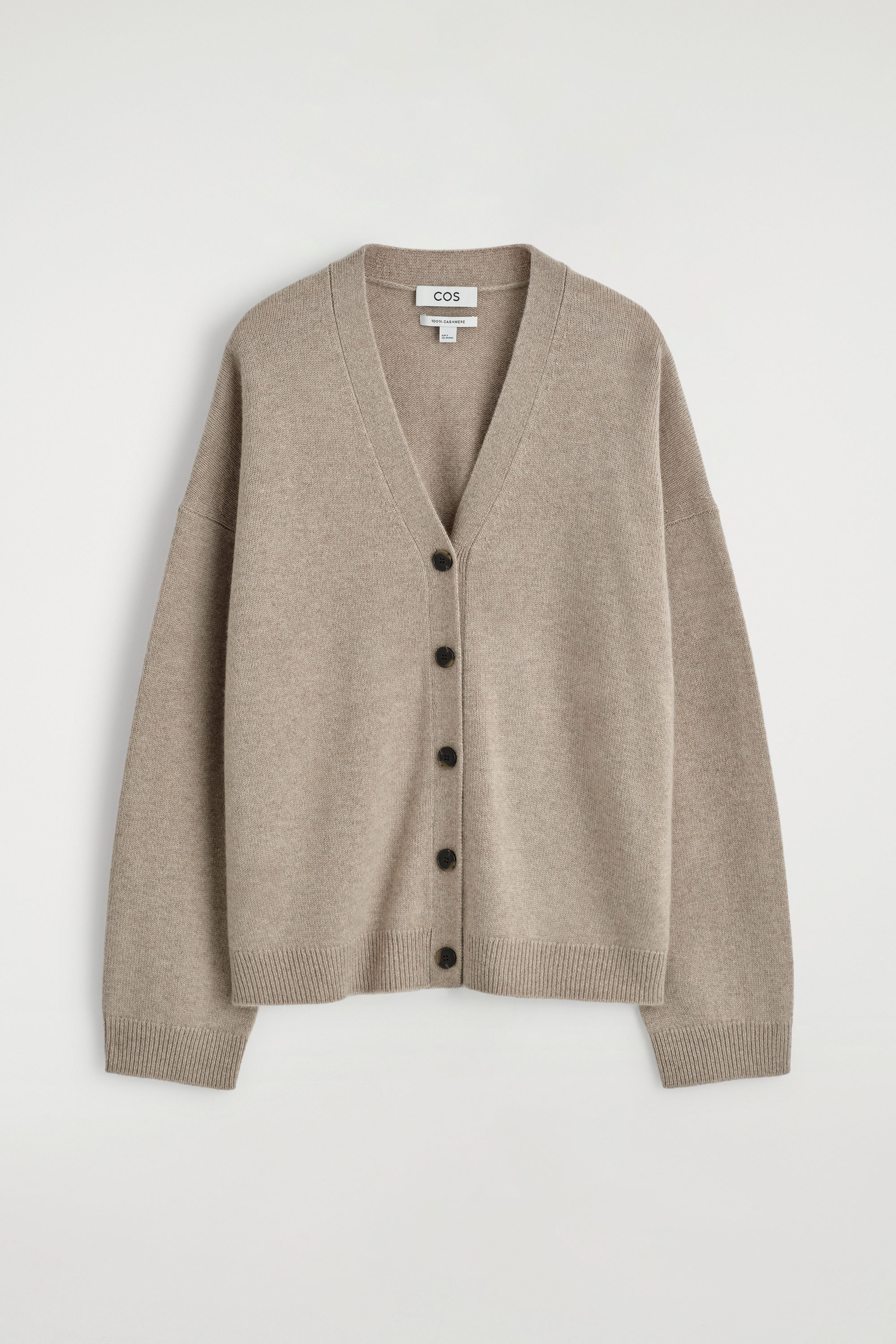 CASHMERE V-NECK CARDIGAN - BEIGE | COS US