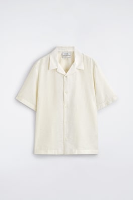 CAMP-COLLAR JACQUARD SHIRT — CREAM 7