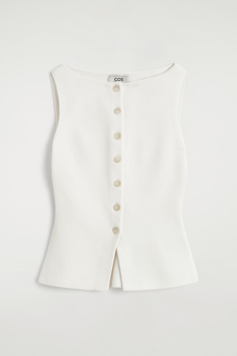 Cotton-Blend Crepe Vest
