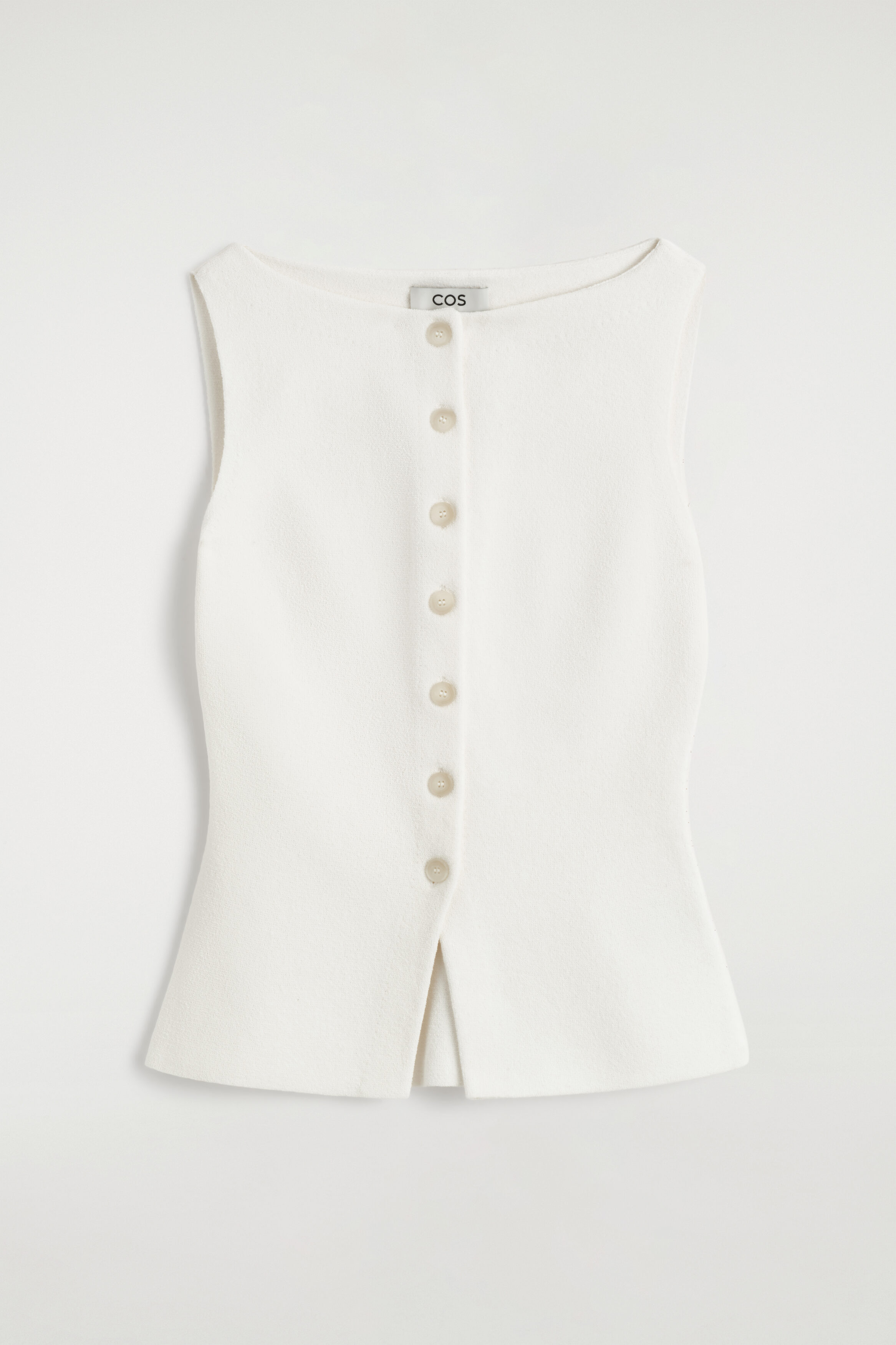 COTTON-BLEND CREPE VEST - WHITE | COS CA