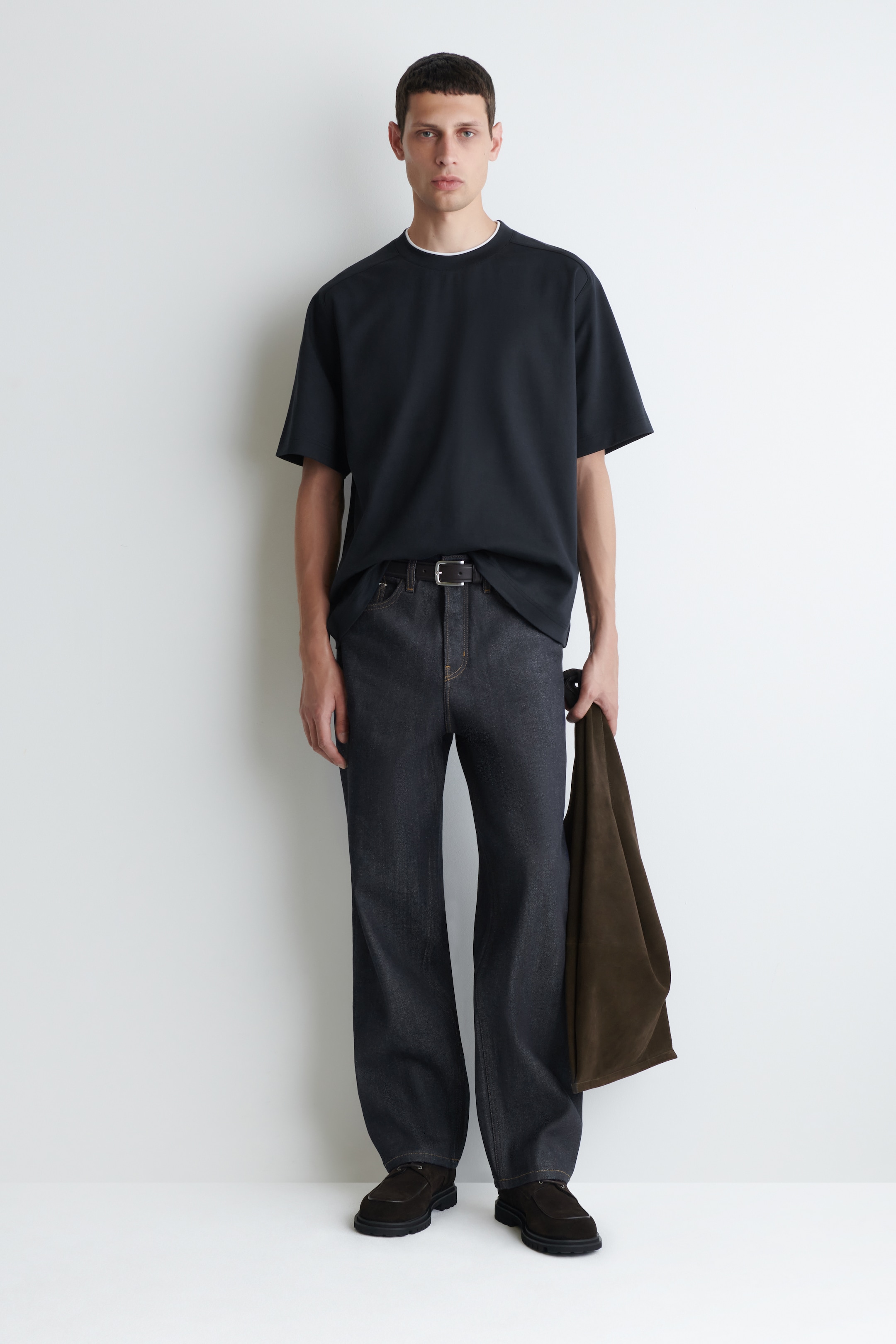 Zobacz większy obraz: T-SHIRT OVERSIZE Z BAWEŁNY DWUŁOŻYSKOWEJ - CZARNY/ BIAŁY - ON | H&M PL 2