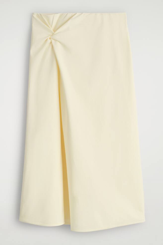 FALDA MIDI DETALLE  NUDO - AMARILLO MANTEQUILLA - 1