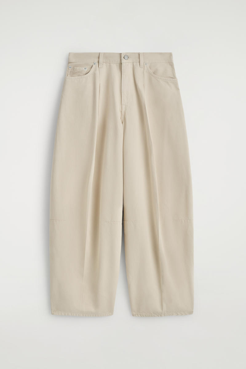 Cos Twine Barrel-leg Jeans In Sand