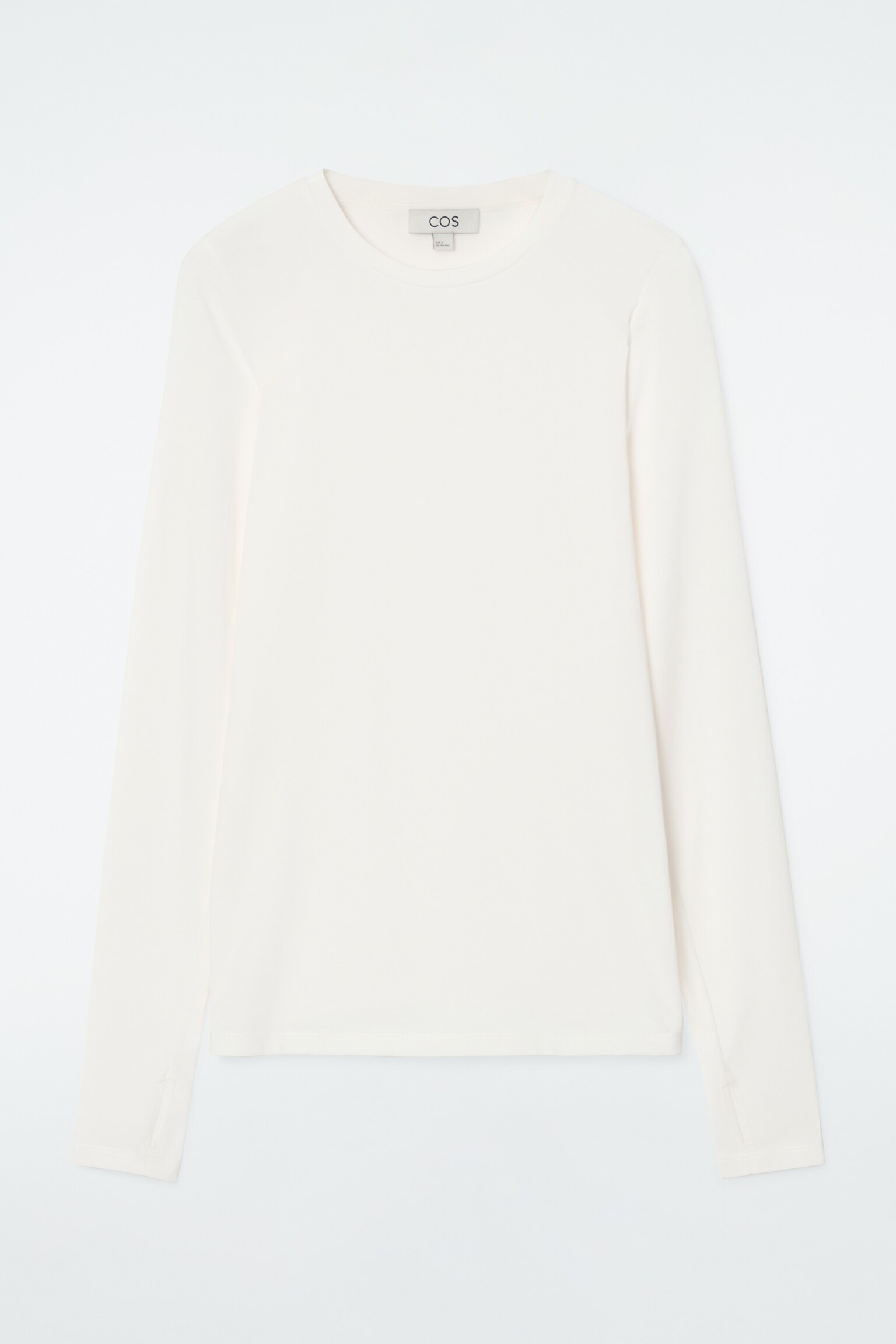 SLIM LIGHTWEIGHT LONG-SLEEVED TOP - WHITE/GREY MÉLANGE/BLACK/DARK RED/DARK GREEN/BROWN / STRIPED/GREY MÉLANGE - 2