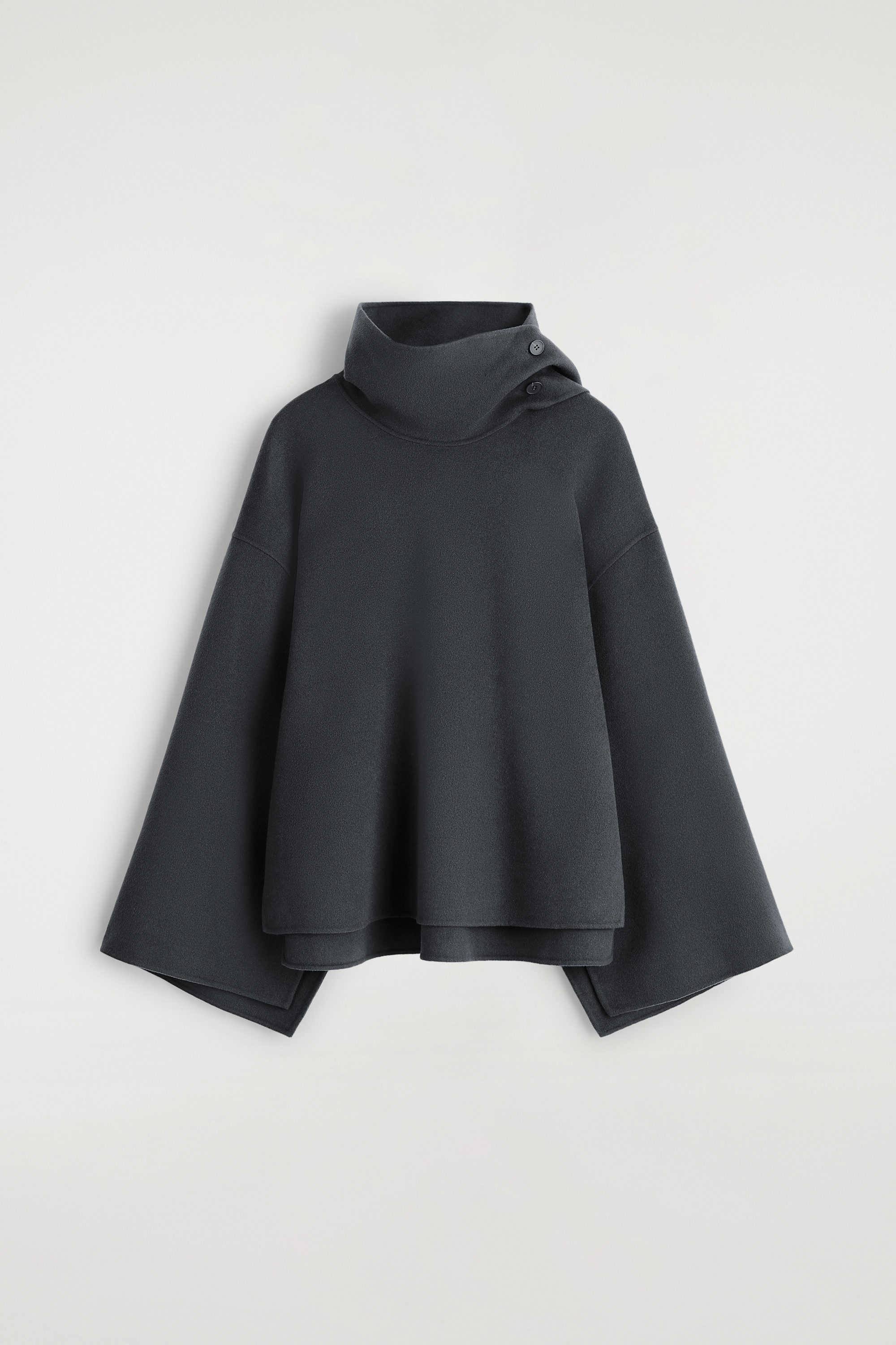 DOUBLE-FACED WOOL CAPE - STEEL | COS