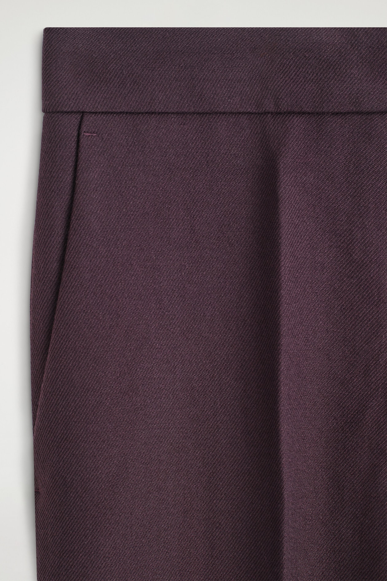 TAILORED WOOL STRAIGHT-LEG PANTS — UMBER
