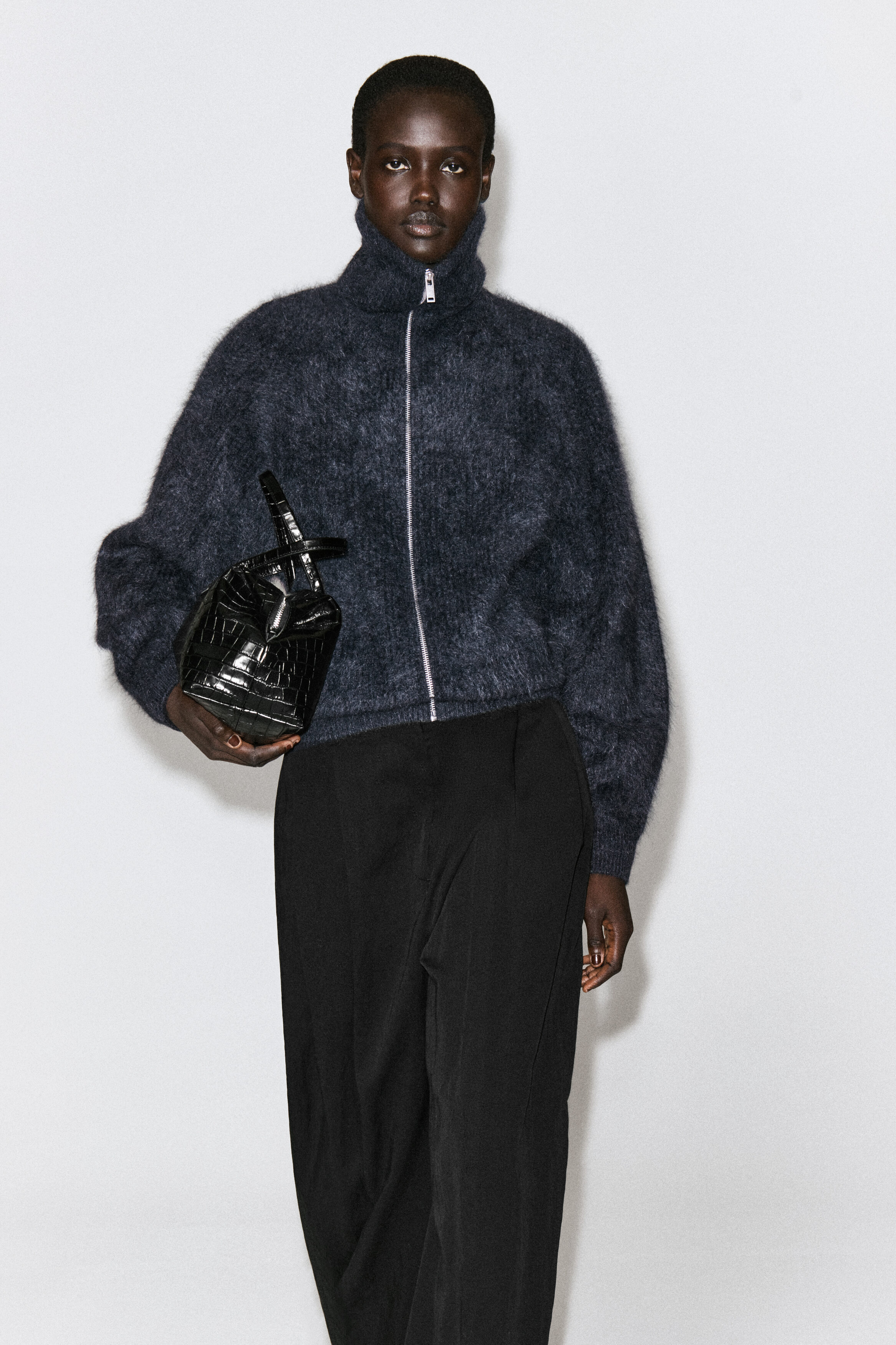 Brushed Pure Cashmere Zip-Up Jacket by COS