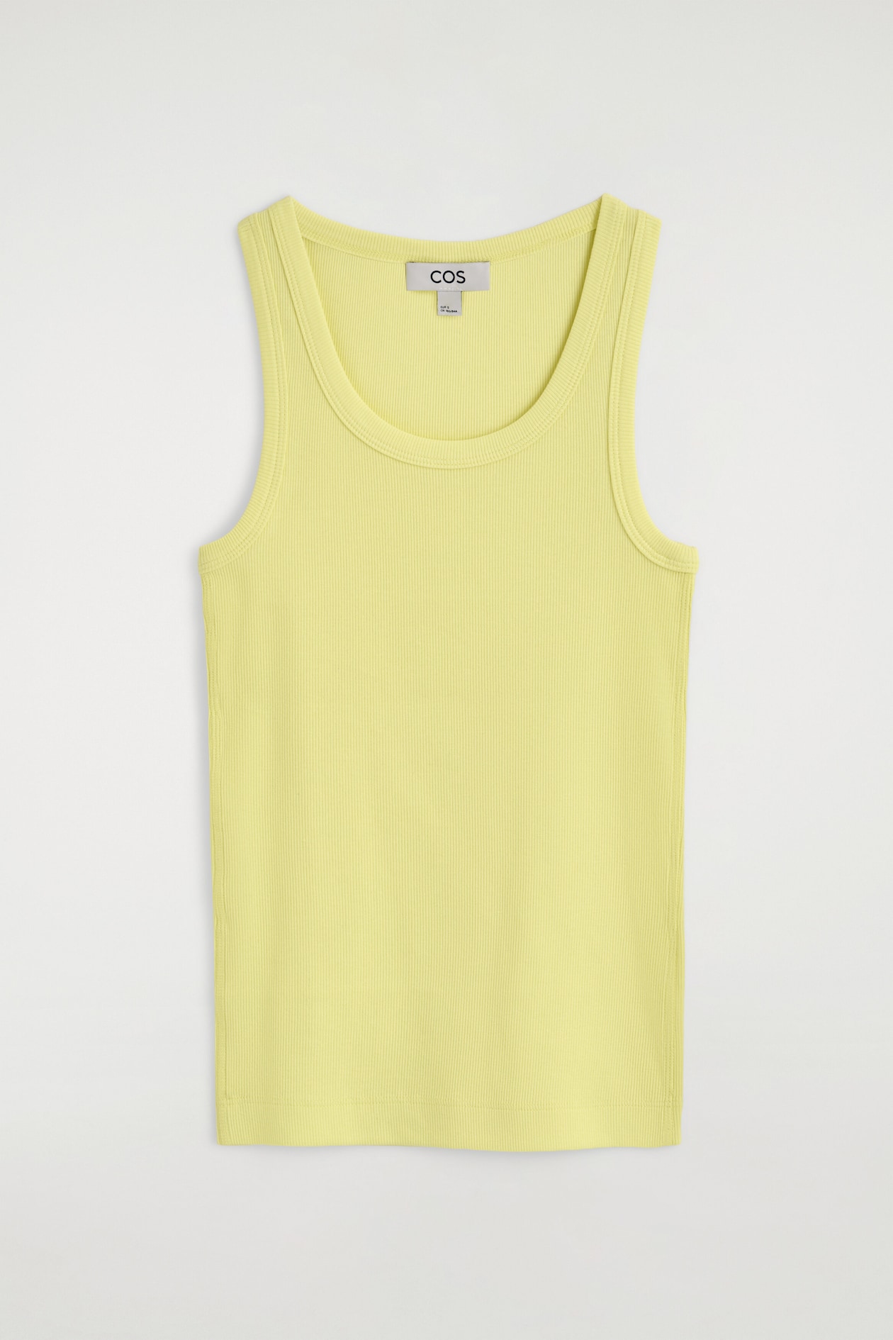 RIBBED COTTON TANK TOP — YELLOW