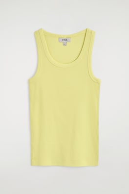 RIBBED COTTON TANK TOP — YELLOW 7