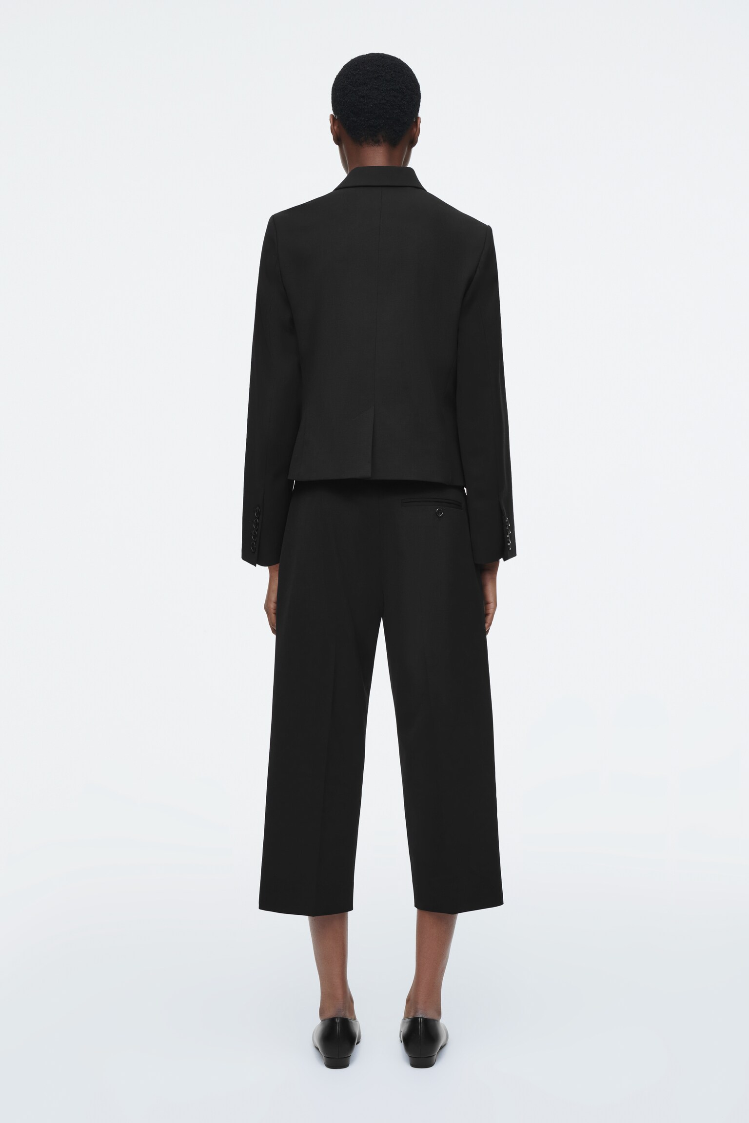 BLAZER COURT EN LAINE - NOIR - 3
