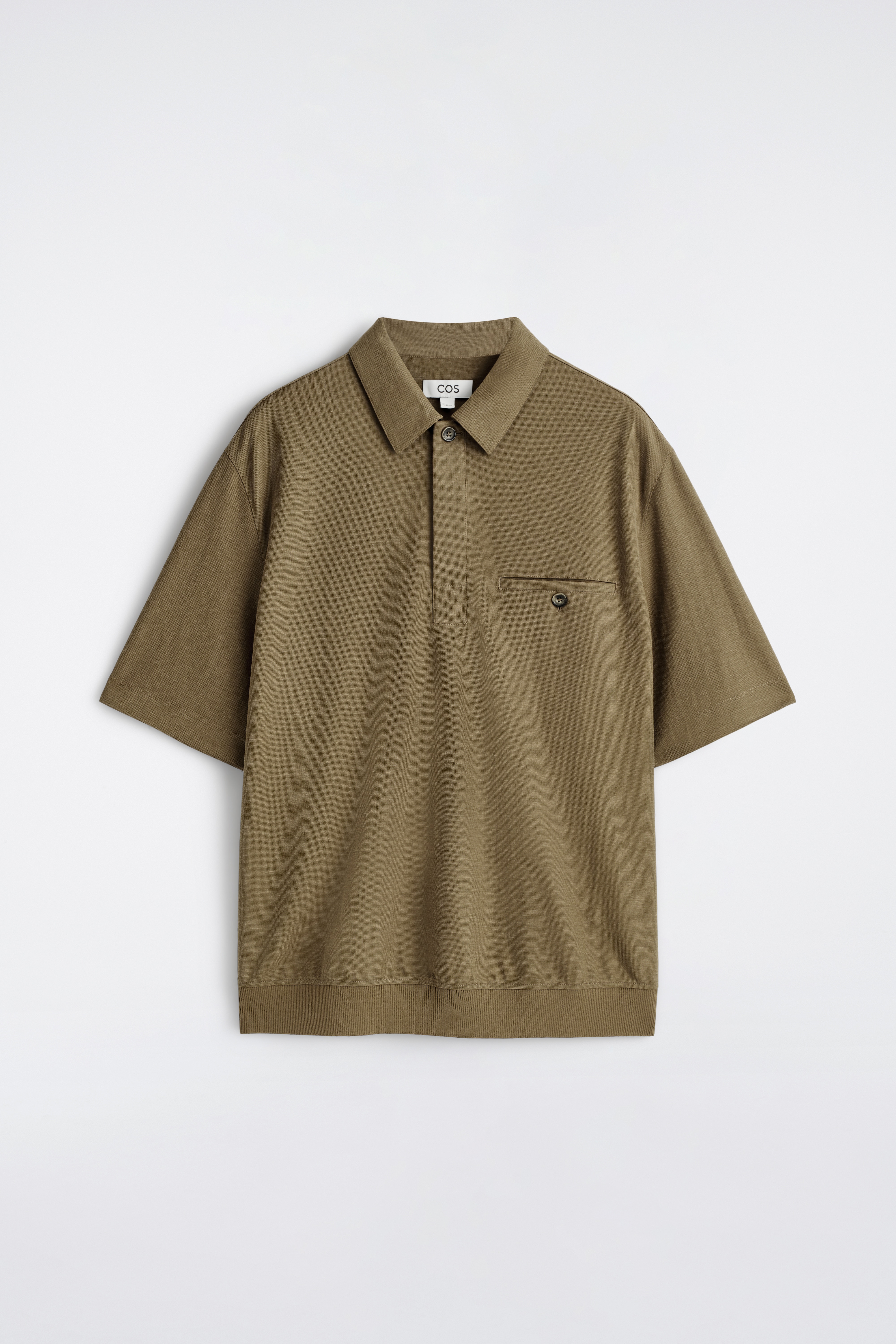 חולצת פולו ג'רסי - חאקי כהה