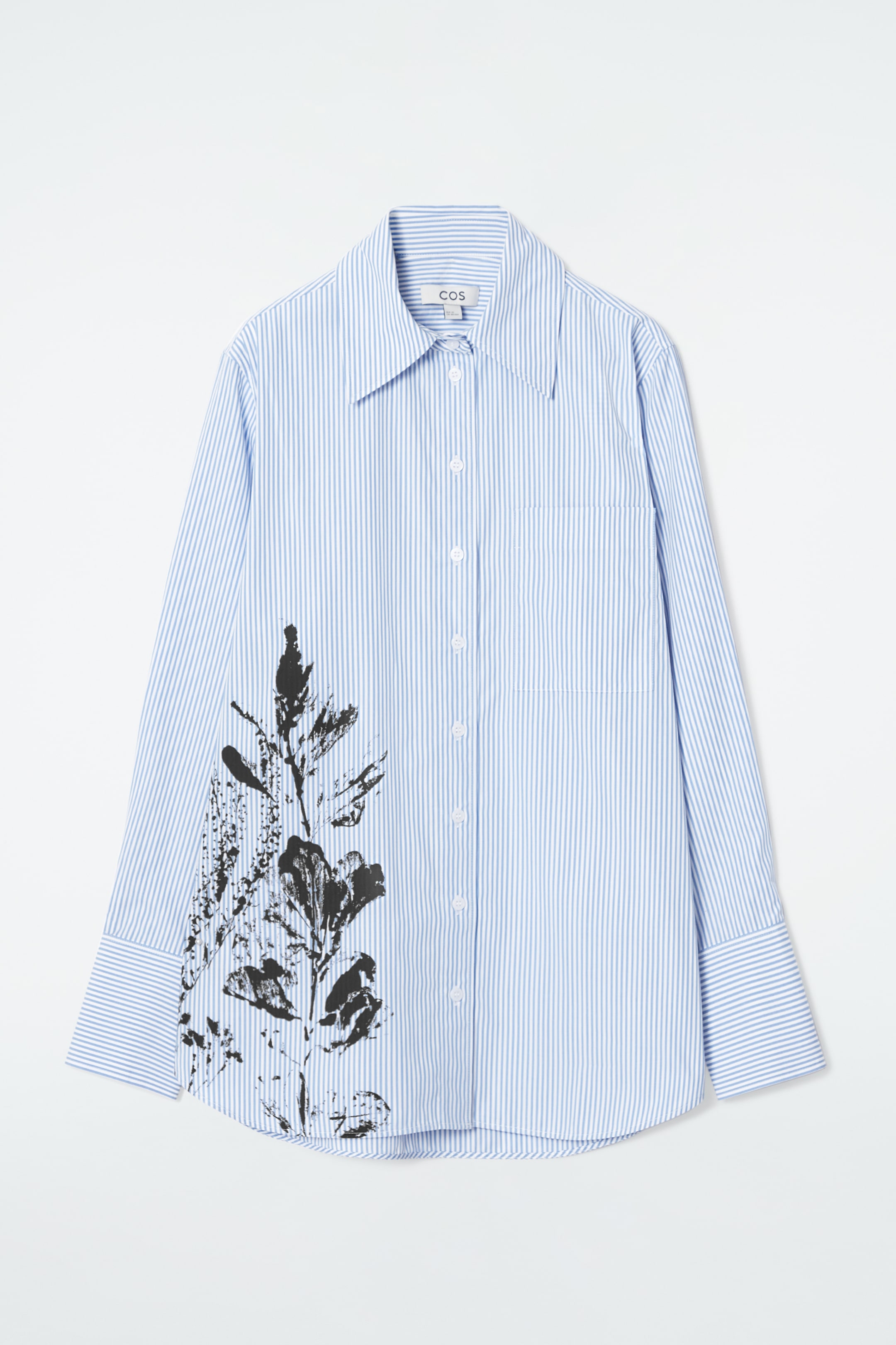 Ingrandisci l'immagine: RELAXED FLORAL-PRINT STRIPED SHIRT - BLUE / FLORAL - DONNA | H&M CH 1