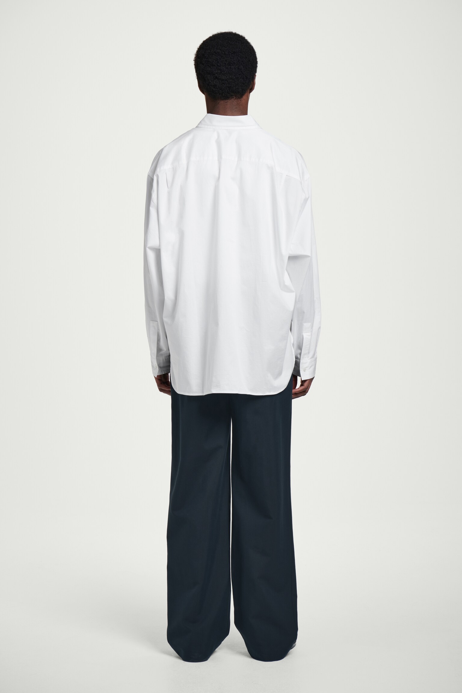 CHEMISE OXFORD OVERSIZE LARGE EN COTON - BLANC/ORANGE - 3