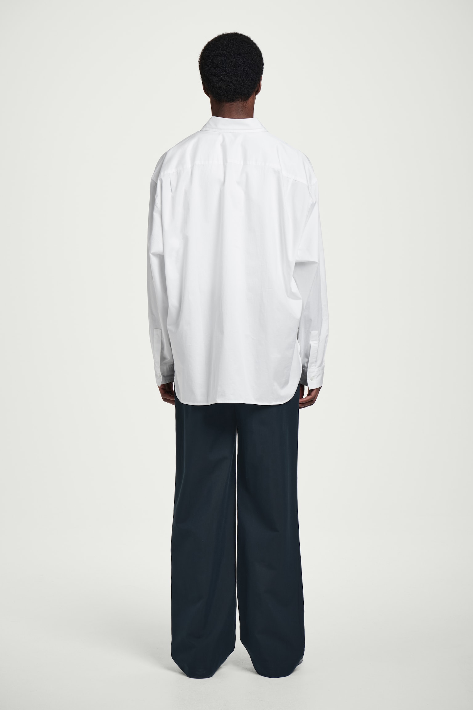 CAMISA OXFORD OVERSIZE ANCHA DE ALGODÓN - BLANCO/NARANJA - 5