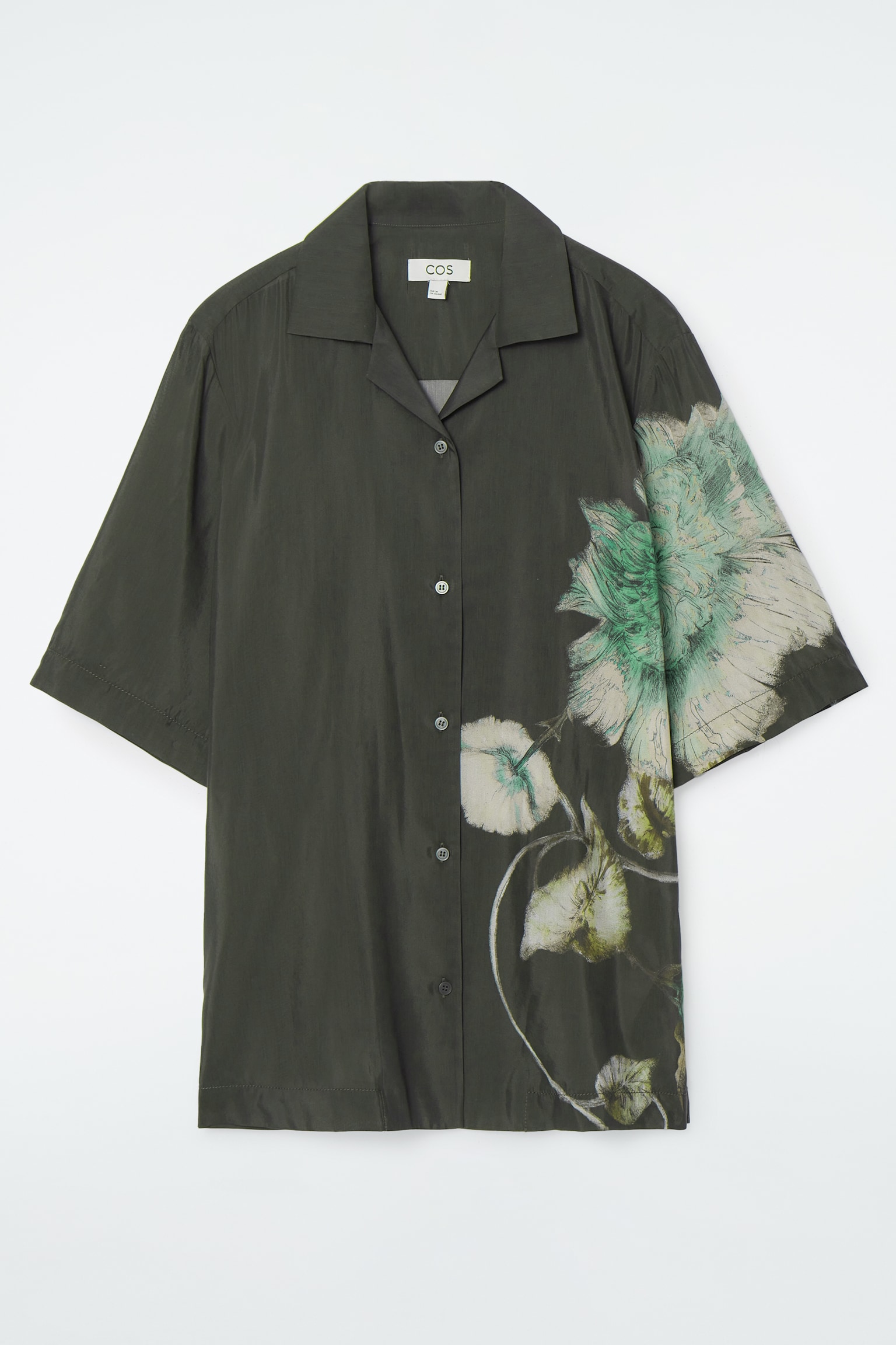RELAXED FLORAL RESORT SHIRT - CHARCOAL / FLORAL