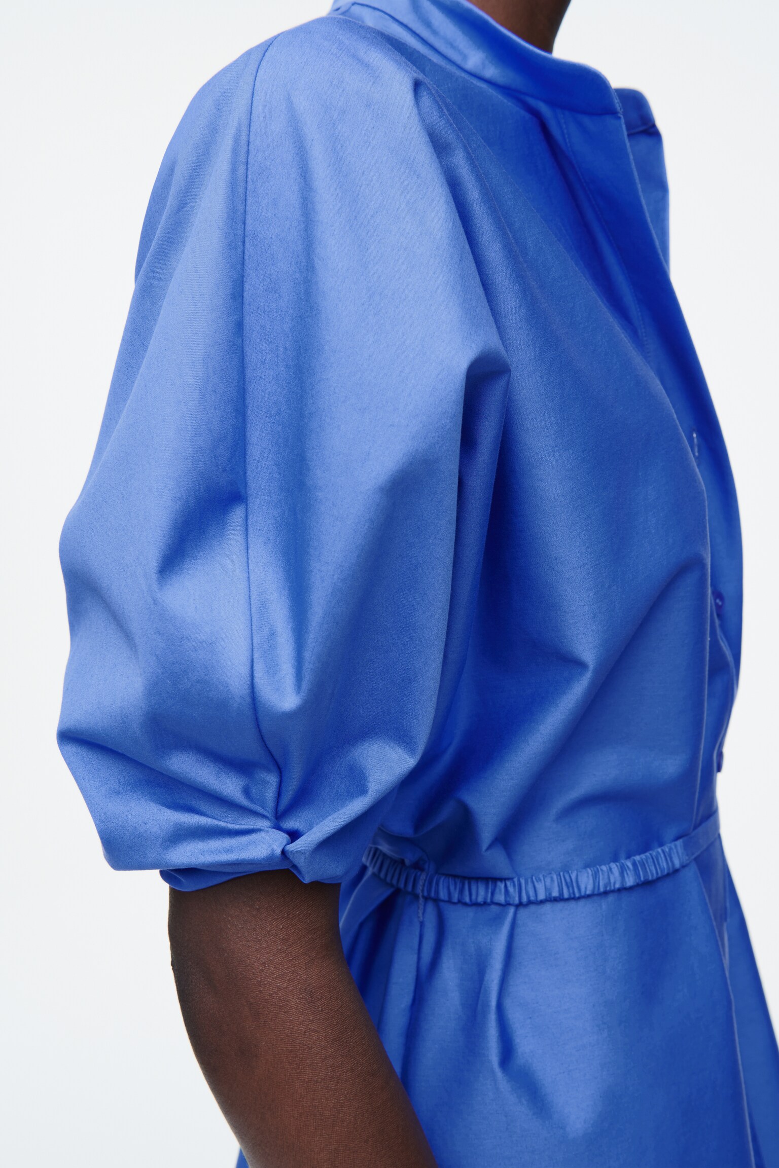 ROBE-CHEMISE CEINTURÉE MIDI - BLEU/NOIR - 5