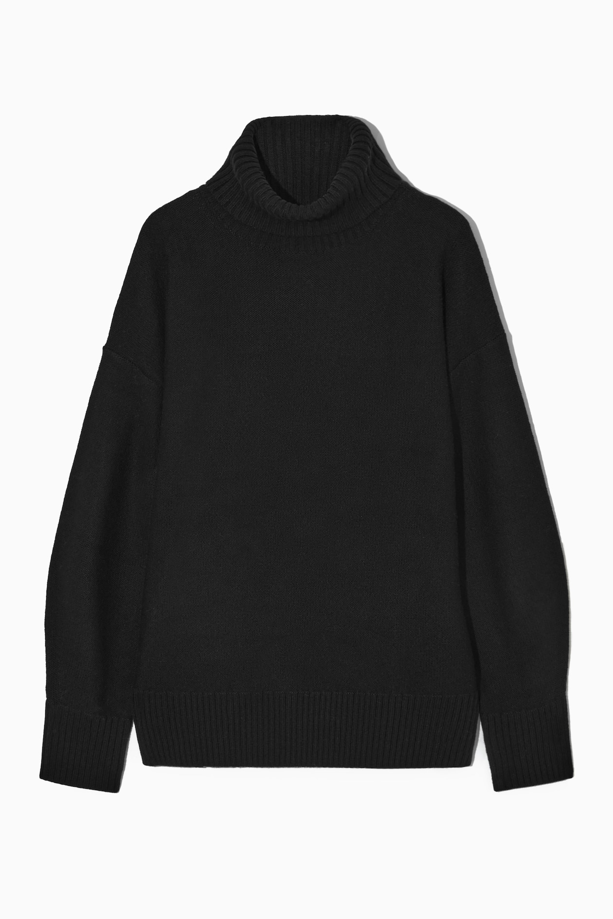 OVERSIZED WOOL ROLL-NECK JUMPER BLACK COS