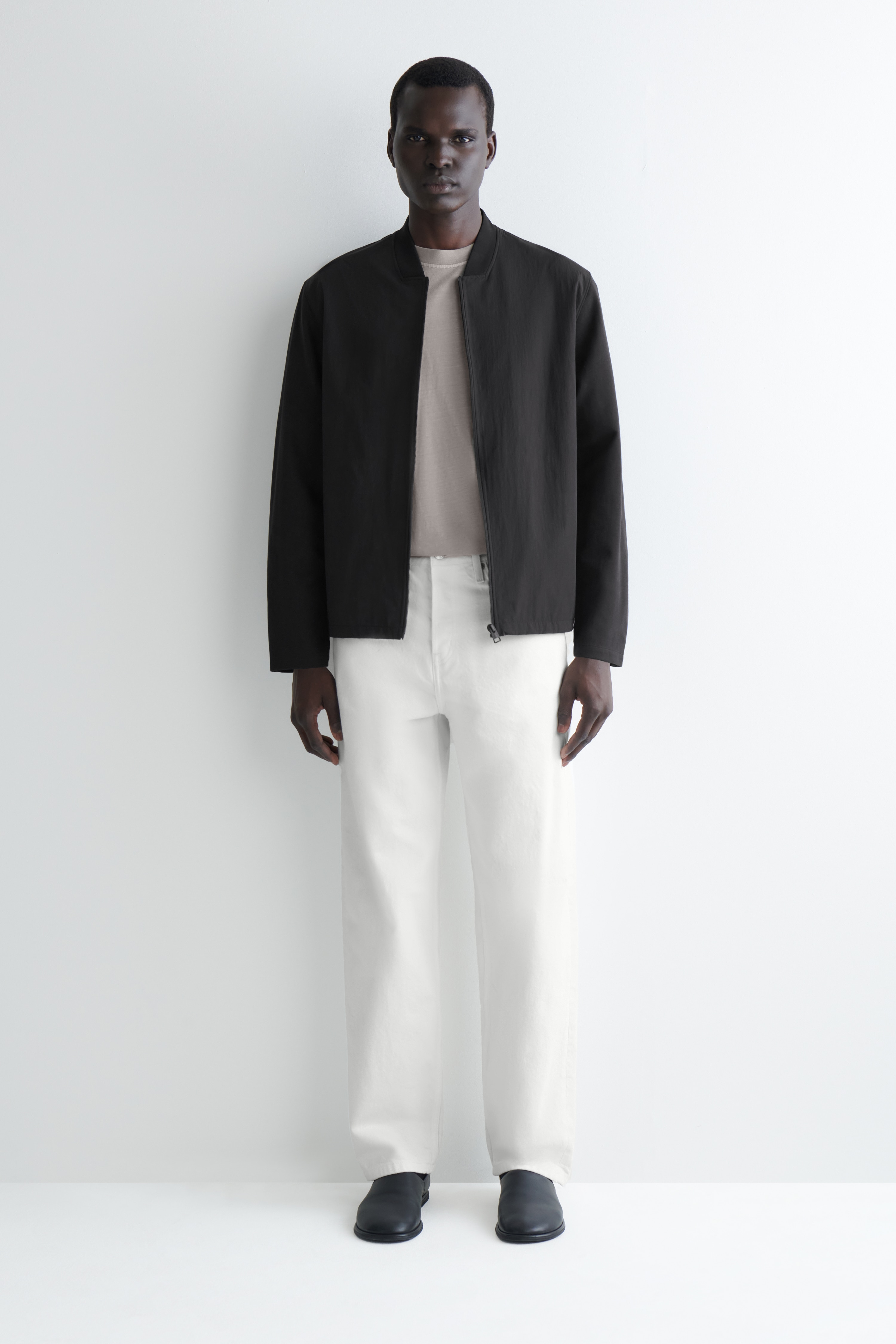 BOMBER CON PANNELLI IN NYLON - NERO/GRIGIO-MARRONE