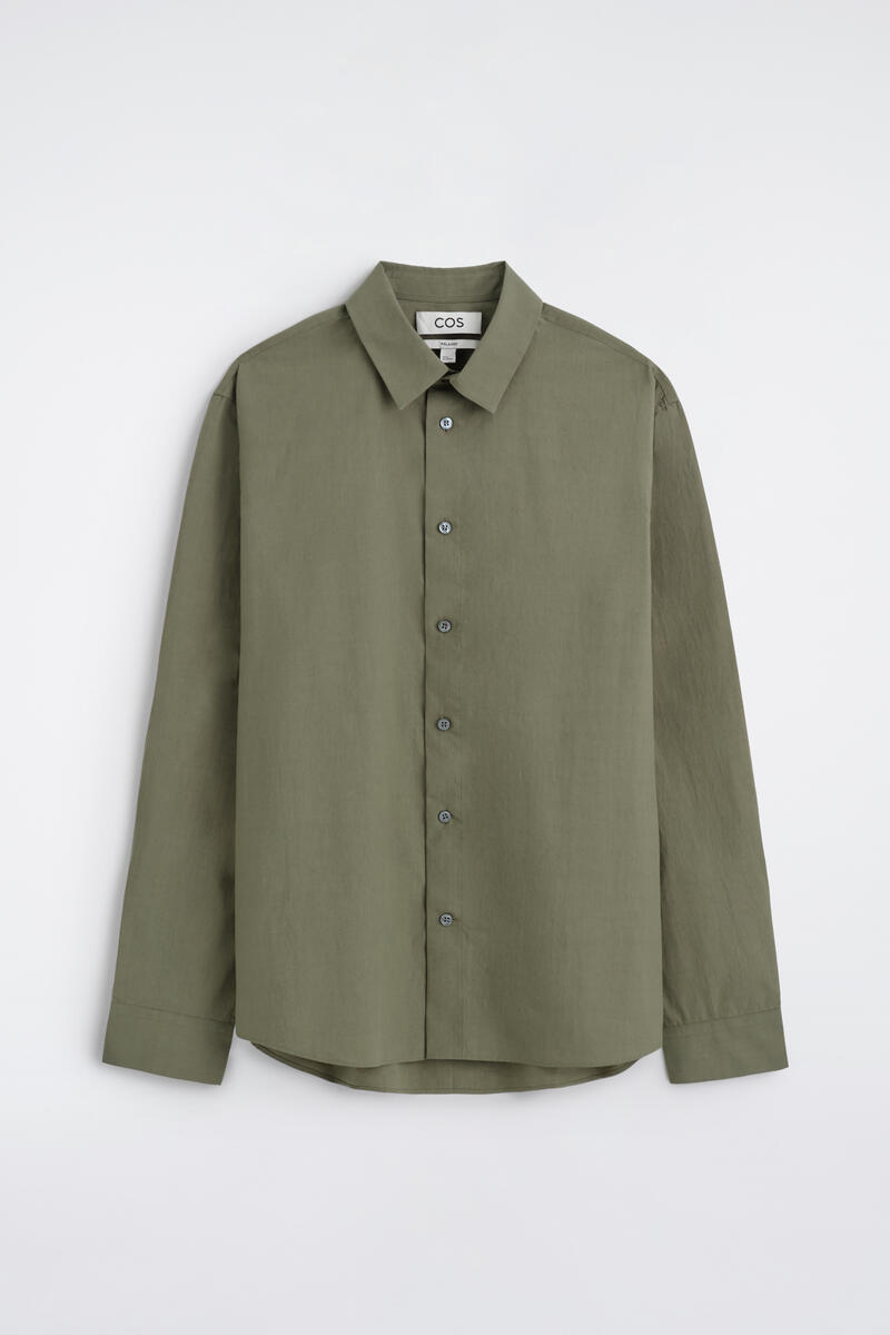Relaxed Pima Cotton-Poplin Shirt in Green
