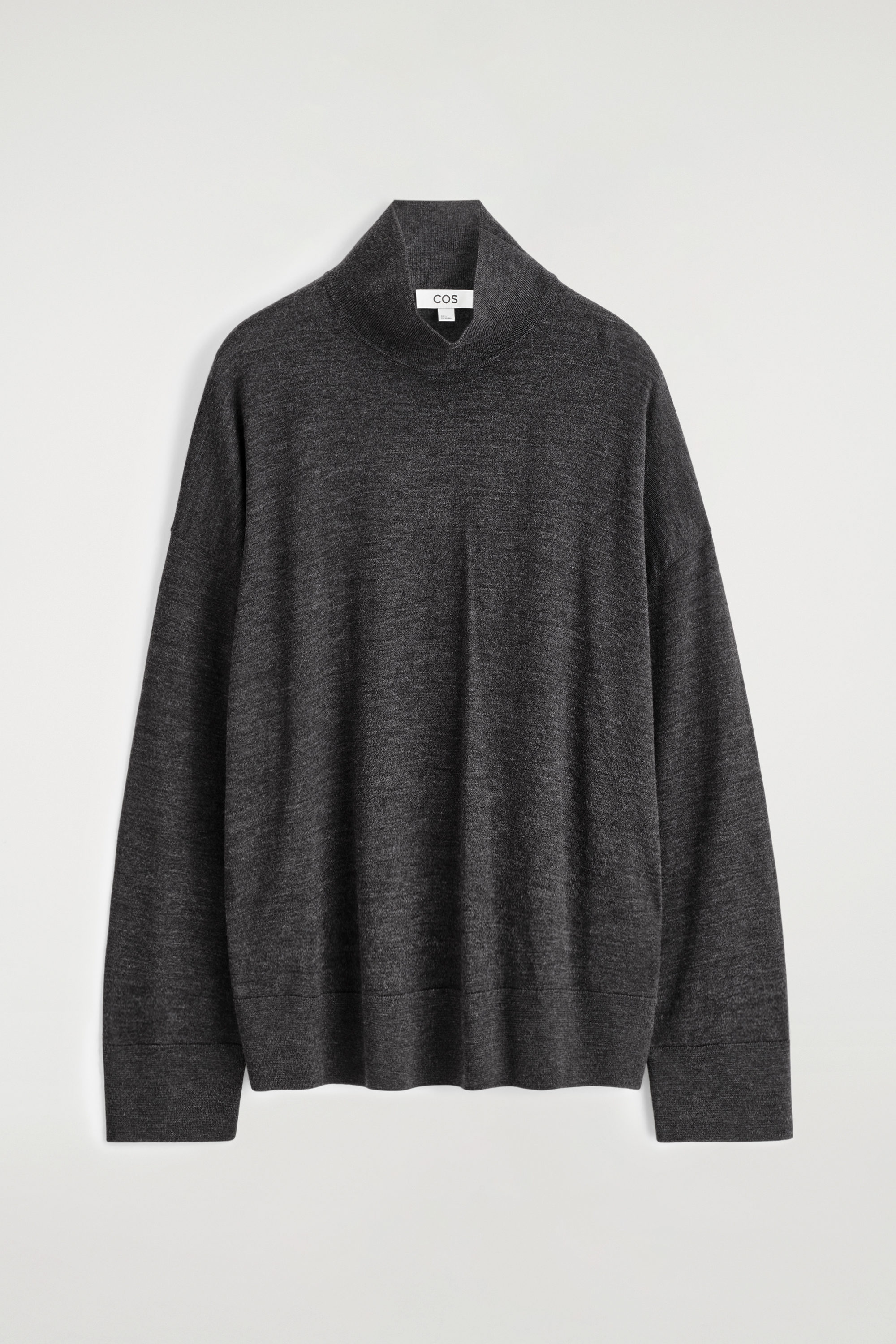 MERINO WOOL TURTLENECK SWEATER - DARK-GRAY MÉLANGE | COS
