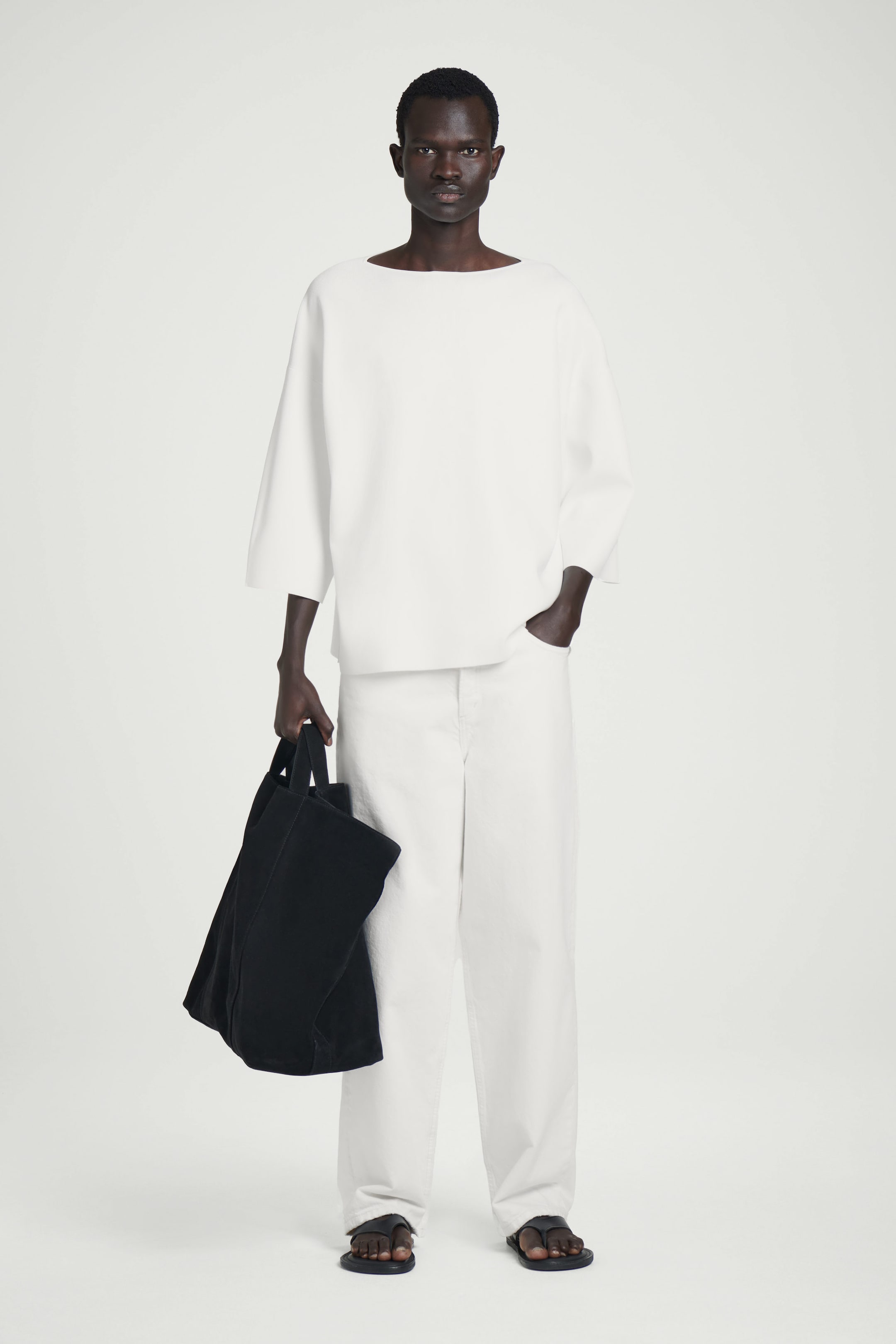 OVERSIZED KNITTED BOAT-NECK SWEATER