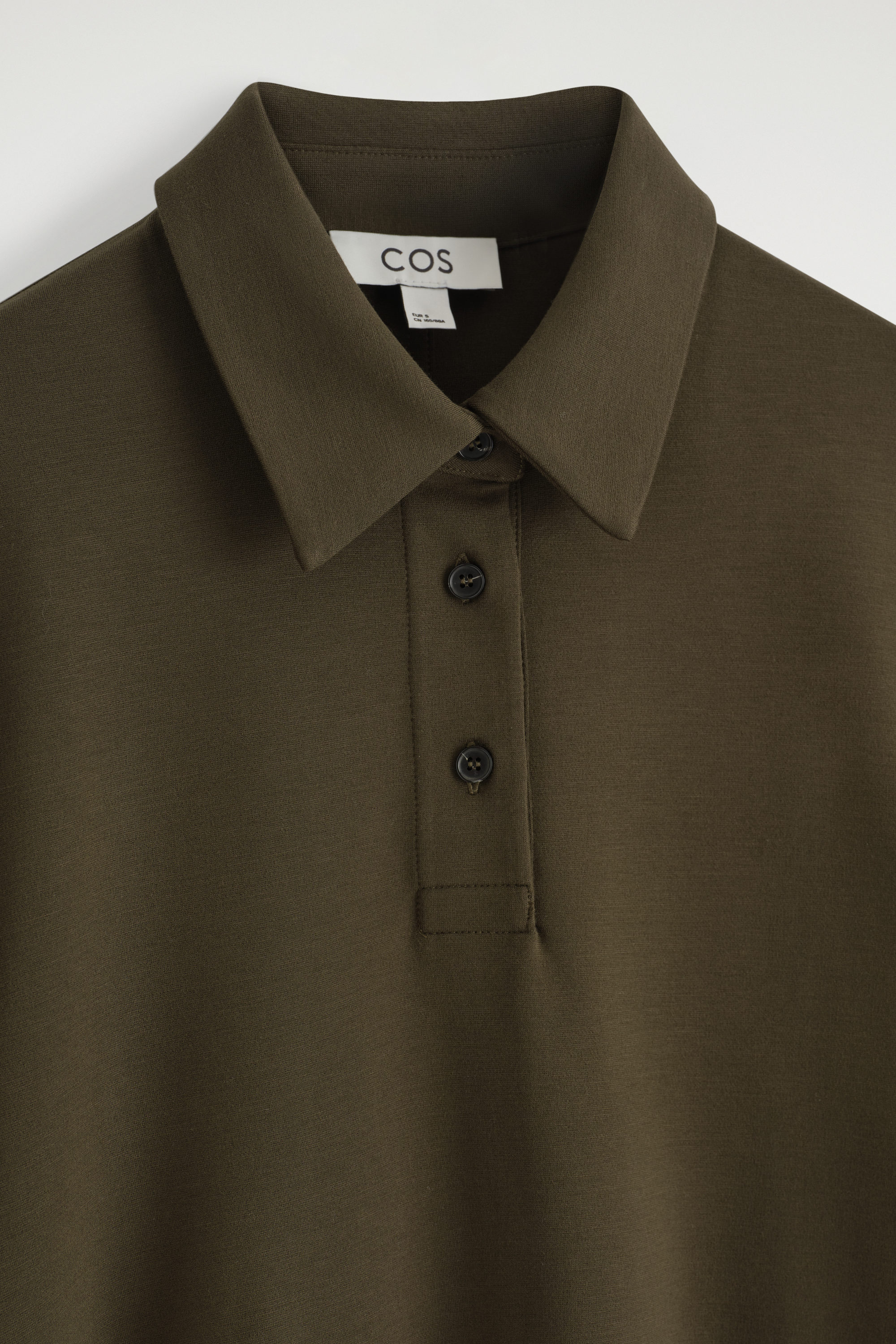 JERSEY POLO MINI DRESS - DARK KHAKI | COS US