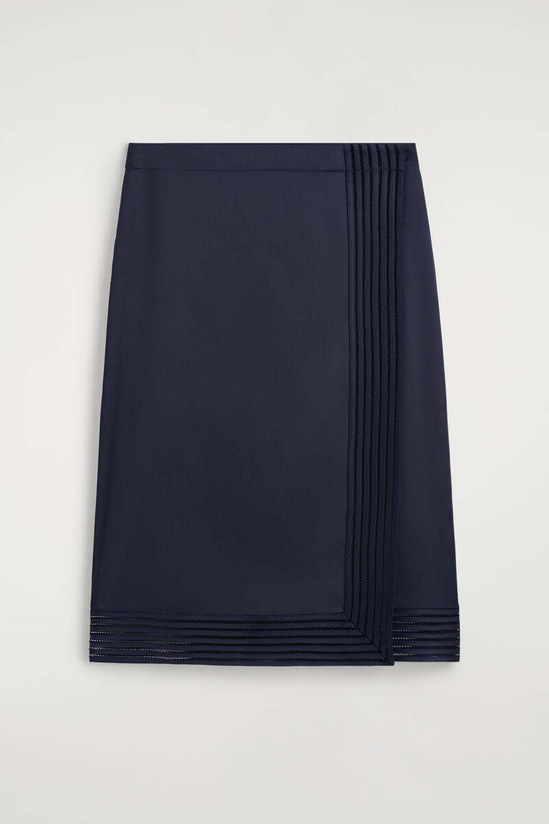 Open-Stitch Wrap Skirt