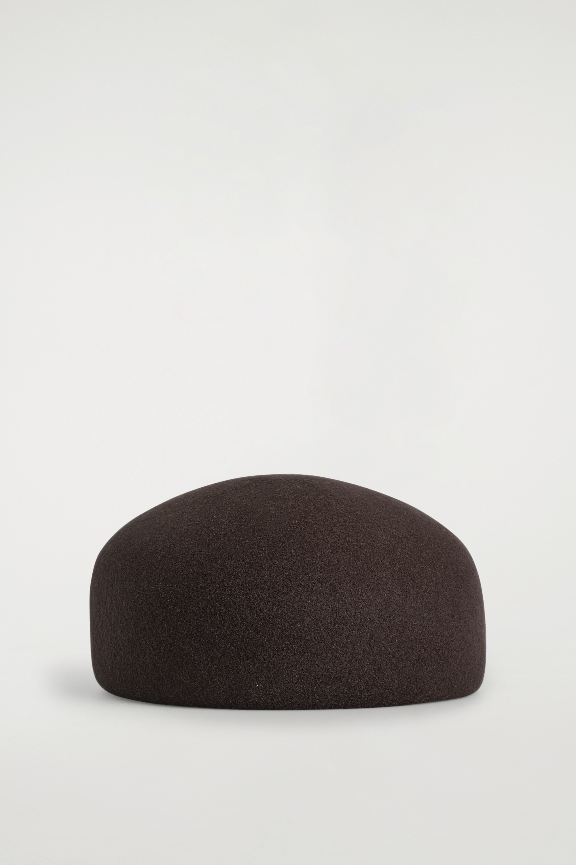 SCULPTED WOOL BERET - BROWN/CREAM