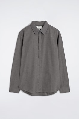COTTON-CHAMBRAY SHIRT — GRAY MÉLANGE 10