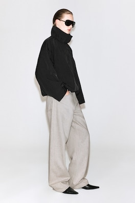 NYLON mock-NECK JACKET — BLACK 4