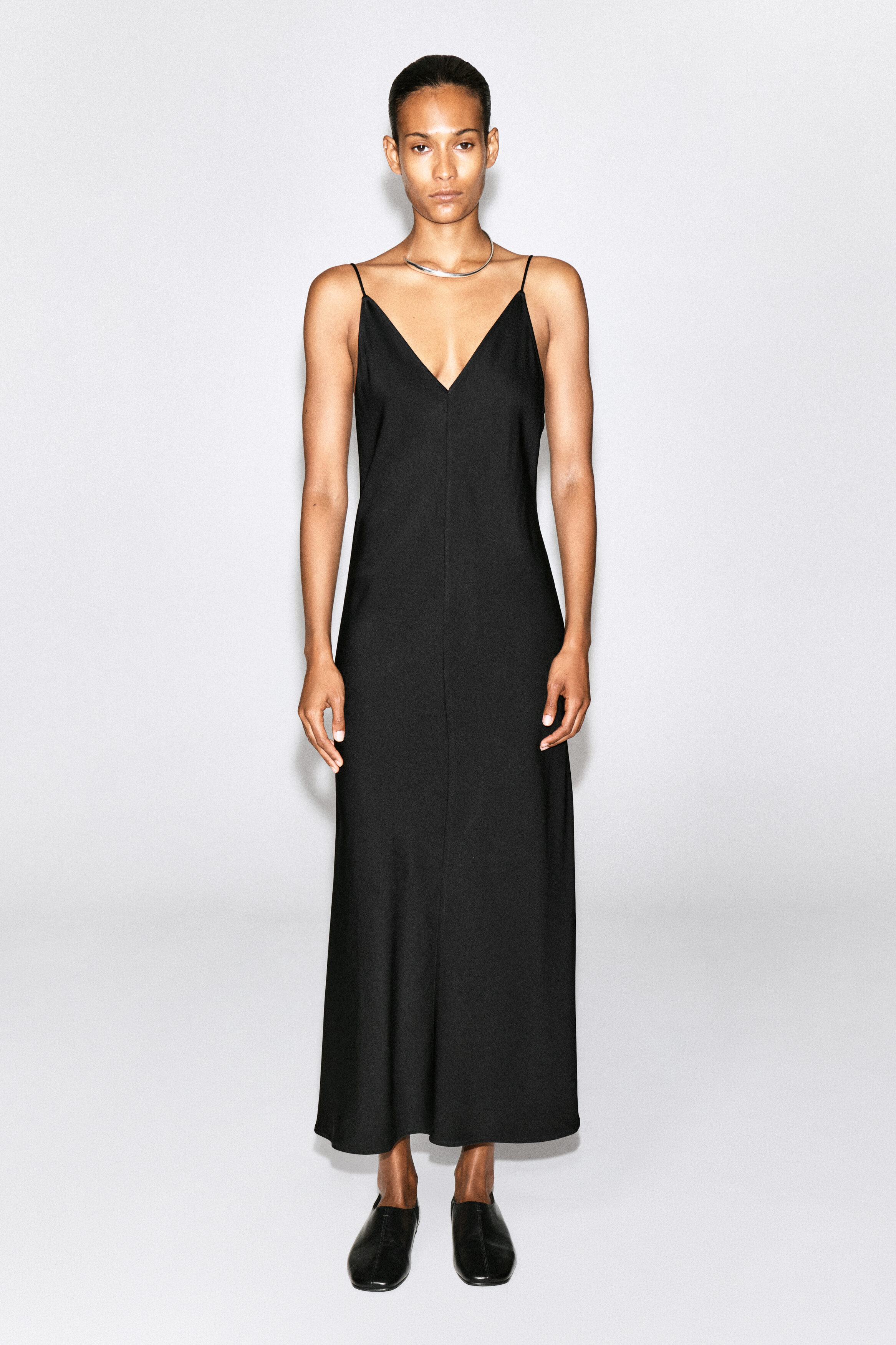 CREPE MIDI SLIP DRESS - thumbnail 2