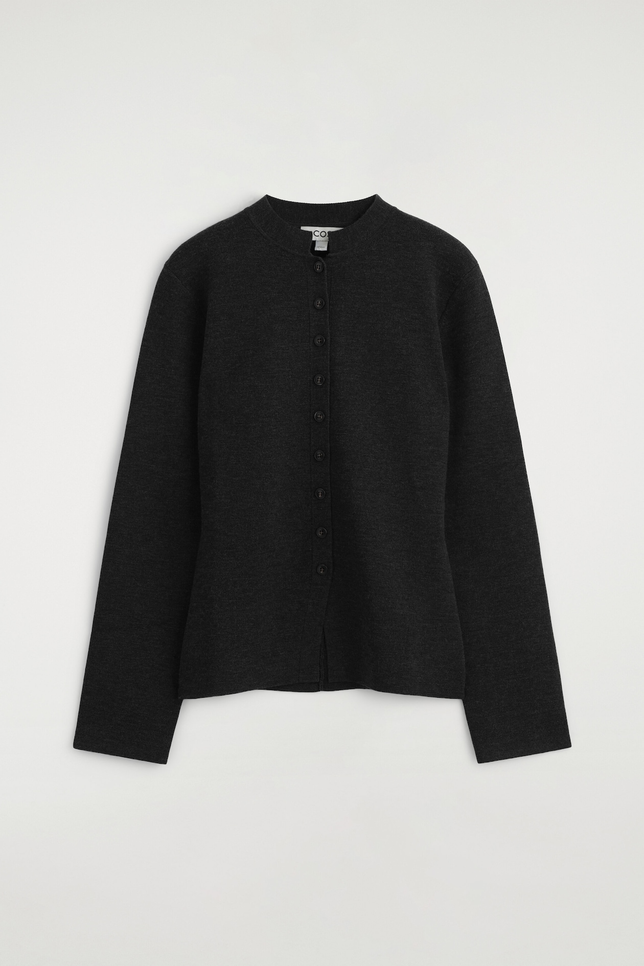 MERINO WOOL-BLEND CARDIGAN — BLACK