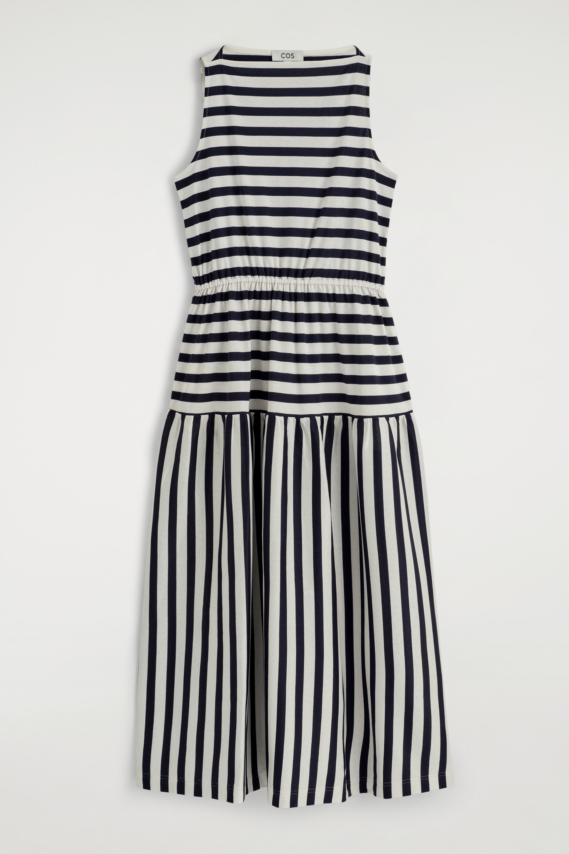 Grotere afbeelding bekijken: boot-hals geraffineerde midi-jurk - MARINE / WIT / GESTREEPT - DAMES | H&M NL 6