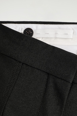 PLEATED MERINO WOOL BLEND CULOTTES — BLACK 1